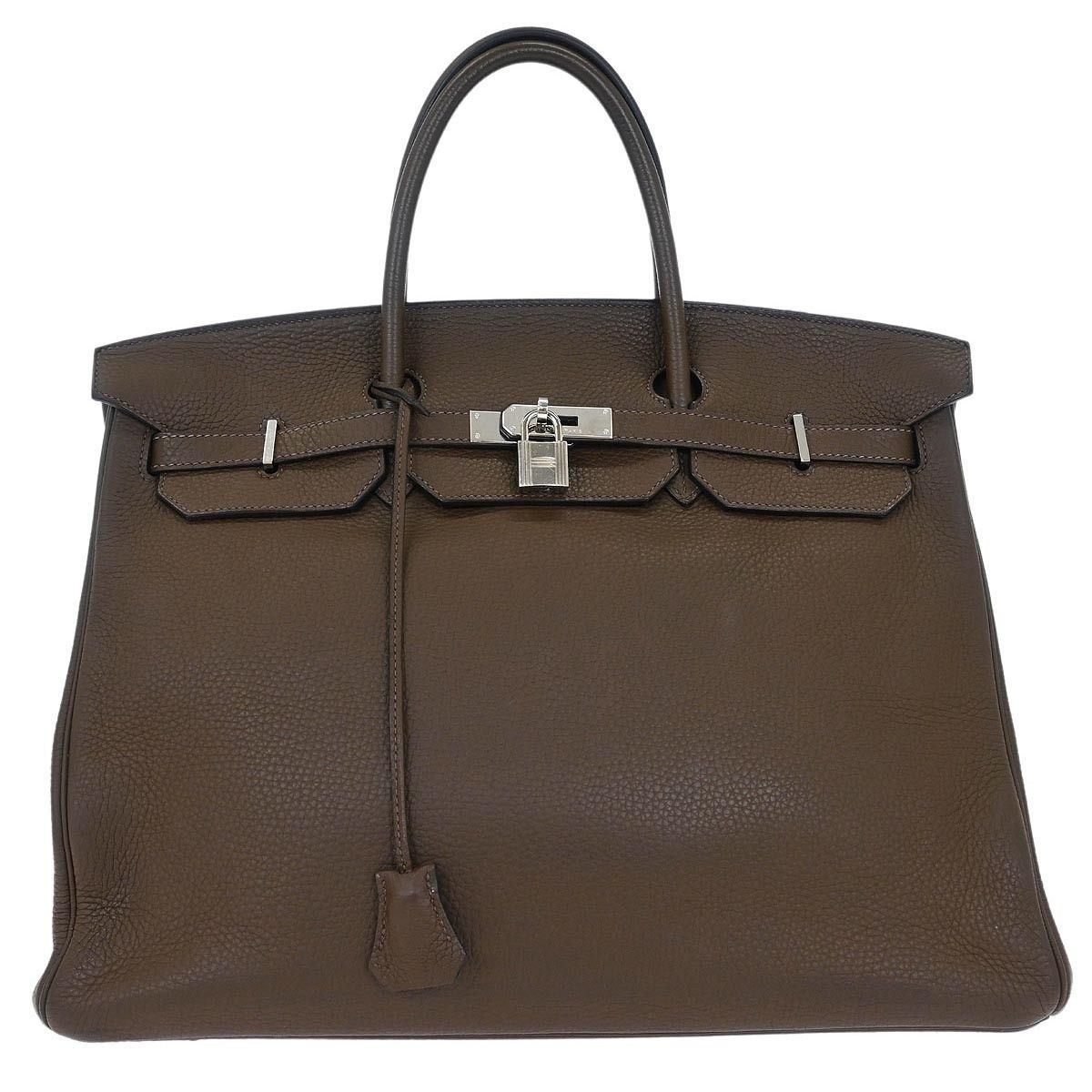 Hermes Hermes Birkin Handbag Grey Clemence with Palladium Hardware Size ONE SIZE - 1 Thumbnail