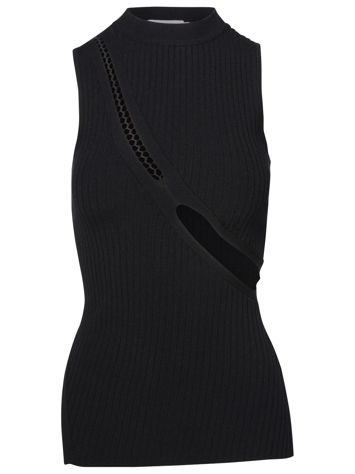 image of The Attico Black Viscose Blend Tank Top, Women's (Size Medium)