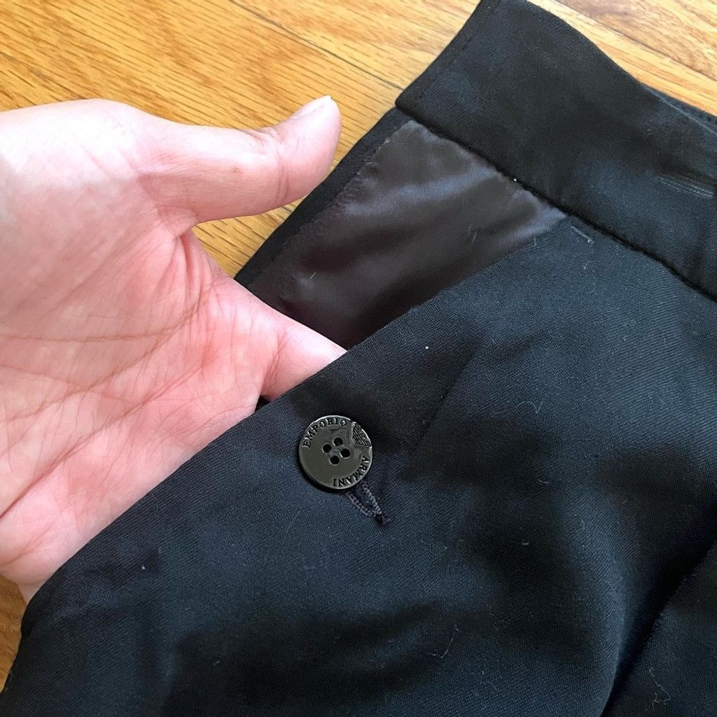 Emporio Armani EMPORIO ARMANI Black Wool Blend Trouser Pants Size 30" / US 8 / IT 44 - 3 Thumbnail