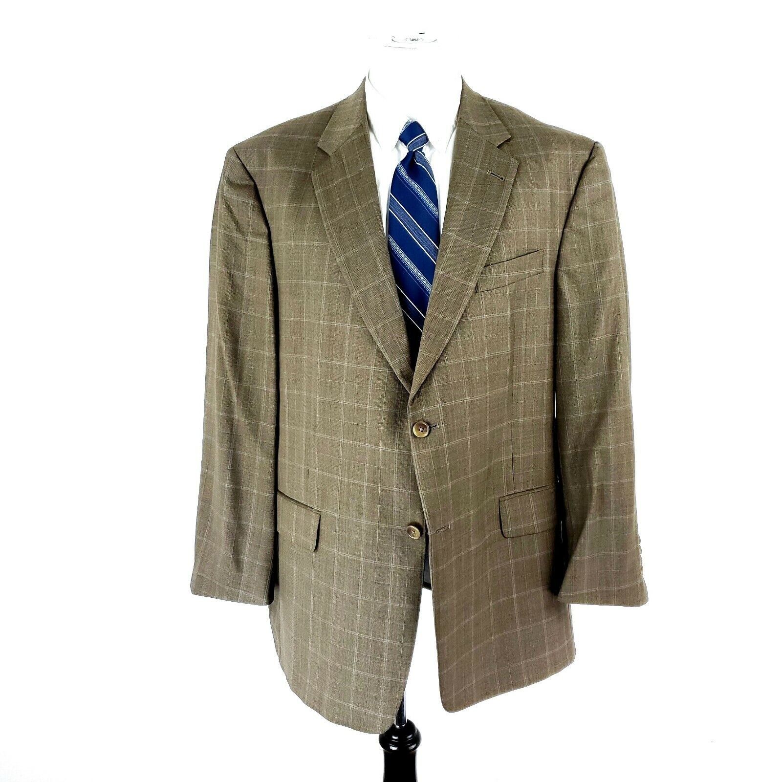 Hart Schaffner Marx Hart Schaffner Marx Gold Trumpeter 2 Button Sport Coat 44R B Size 44R - 3 Thumbnail
