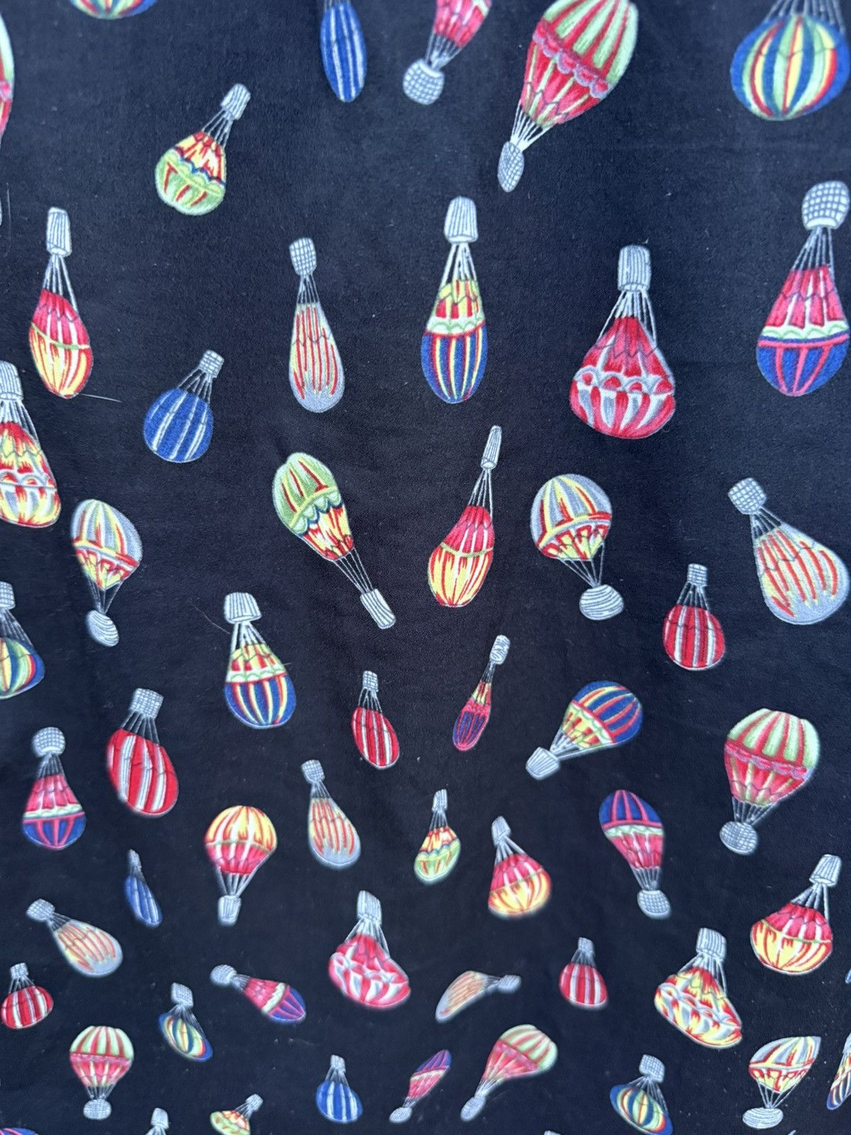 Other CALS Cal Style Hot Air Balloon Black Blouse Roll Tab Sleeve Size L / US 10 / IT 46 - 8 Thumbnail