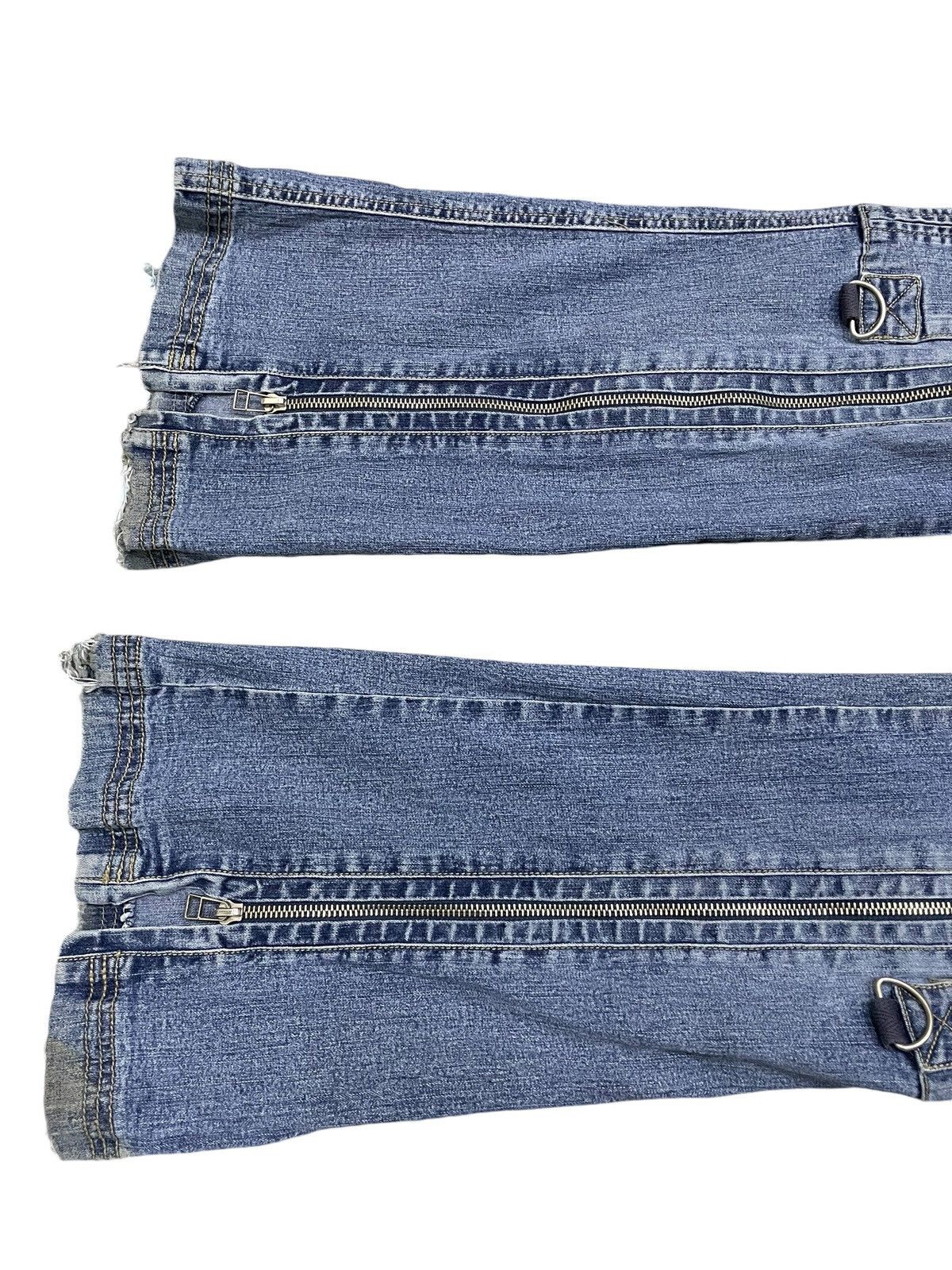 5351 POUR LES HOMMES × Tornado Mart Super Flared Vanilla Star Asymmetrical Cargo Denim Pants Size US 32 / EU 48 - 12 Thumbnail