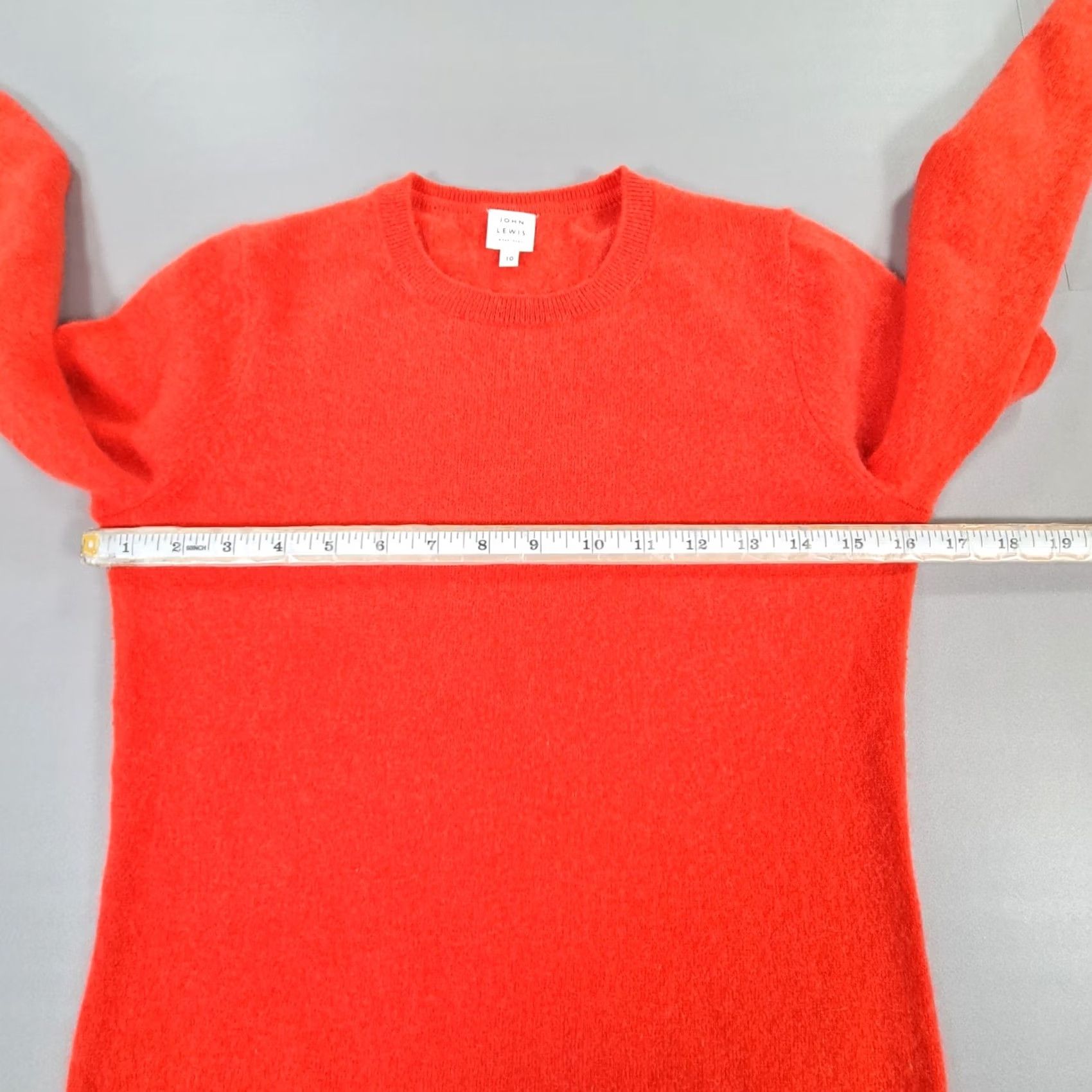 Vintage John Lewis Jumper 10 UK Coral Red 100% Cashmere Knit Pullover Womens Size L / US 10 / IT 46 - 3 Thumbnail