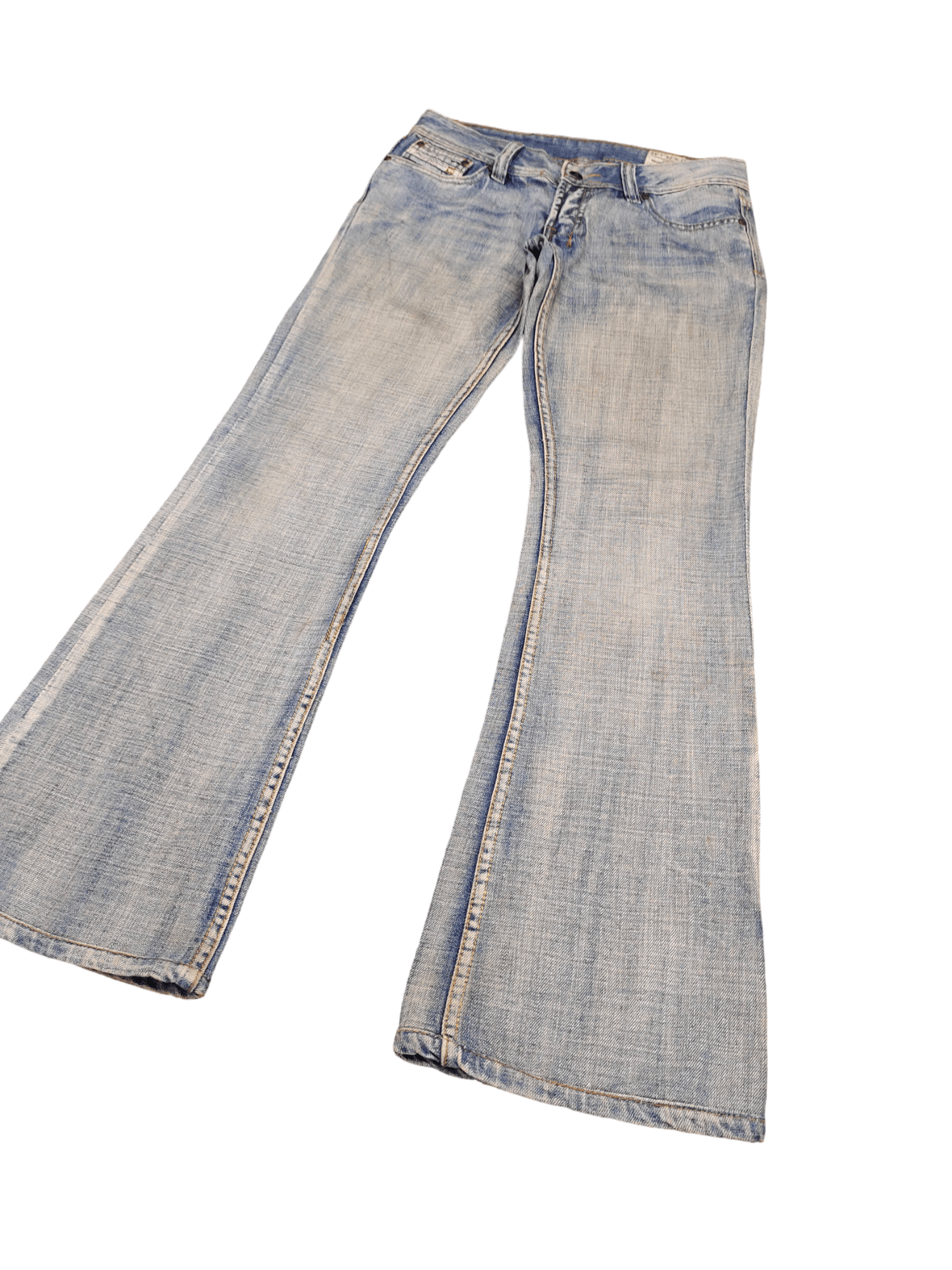 Diesel Flare Jeans Diesel D Logo Faded Low Rise Boot Cut Y2k Goa Size US 29 - 11 Thumbnail