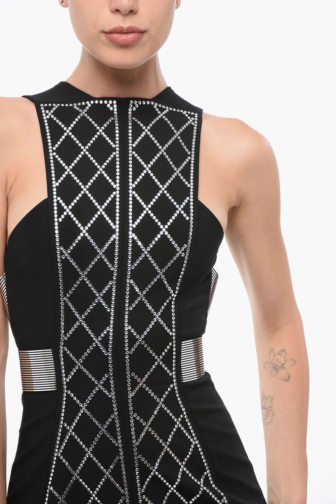Balmain og1mm0326 Mini Tube Dress in Black Size XS / US 0-2 / IT 36-38 - 3 Thumbnail