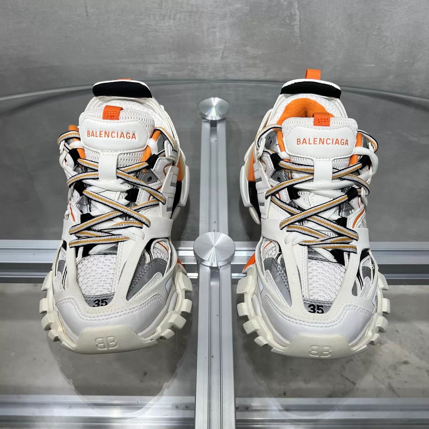 Balenciaga Balenciaga Track White Orange Women's 35 Size US 4.5 / IT 34.5 - 1 Thumbnail