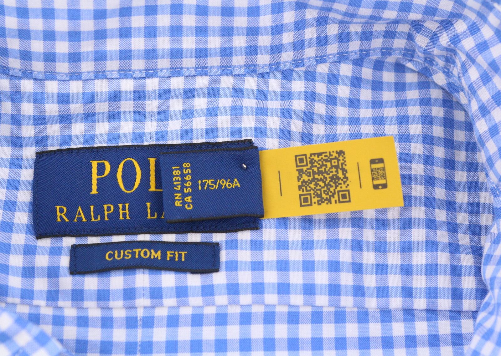 Ralph Lauren CORE REPLEN M Blue Check Button-Down Custom Fit 87005 Size US M / EU 48-50 / 2 - 7 Thumbnail