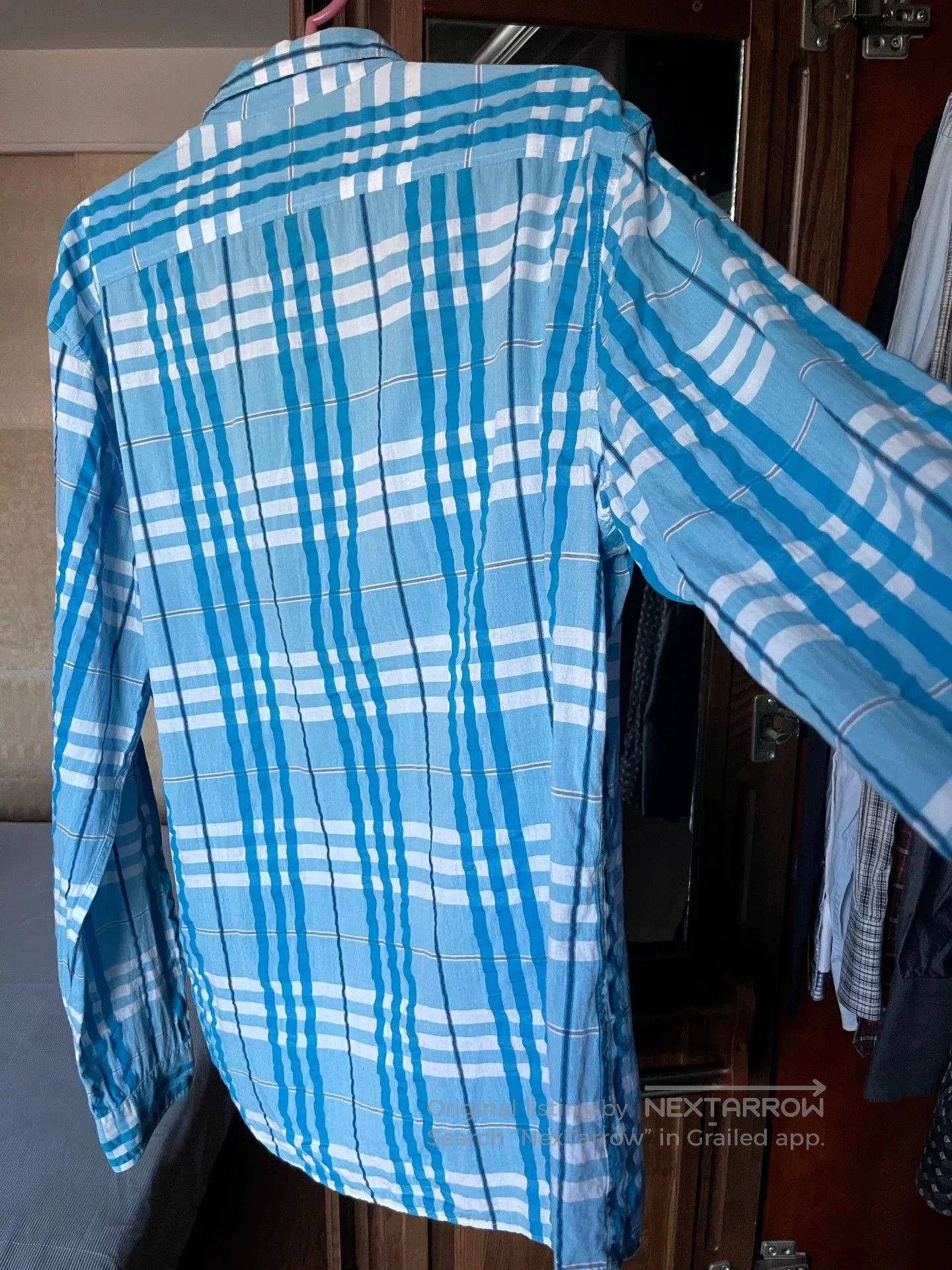 Burberry Burberry Blue Check Cotton Shirt. Size US M / EU 48-50 / 2 - 9 Thumbnail