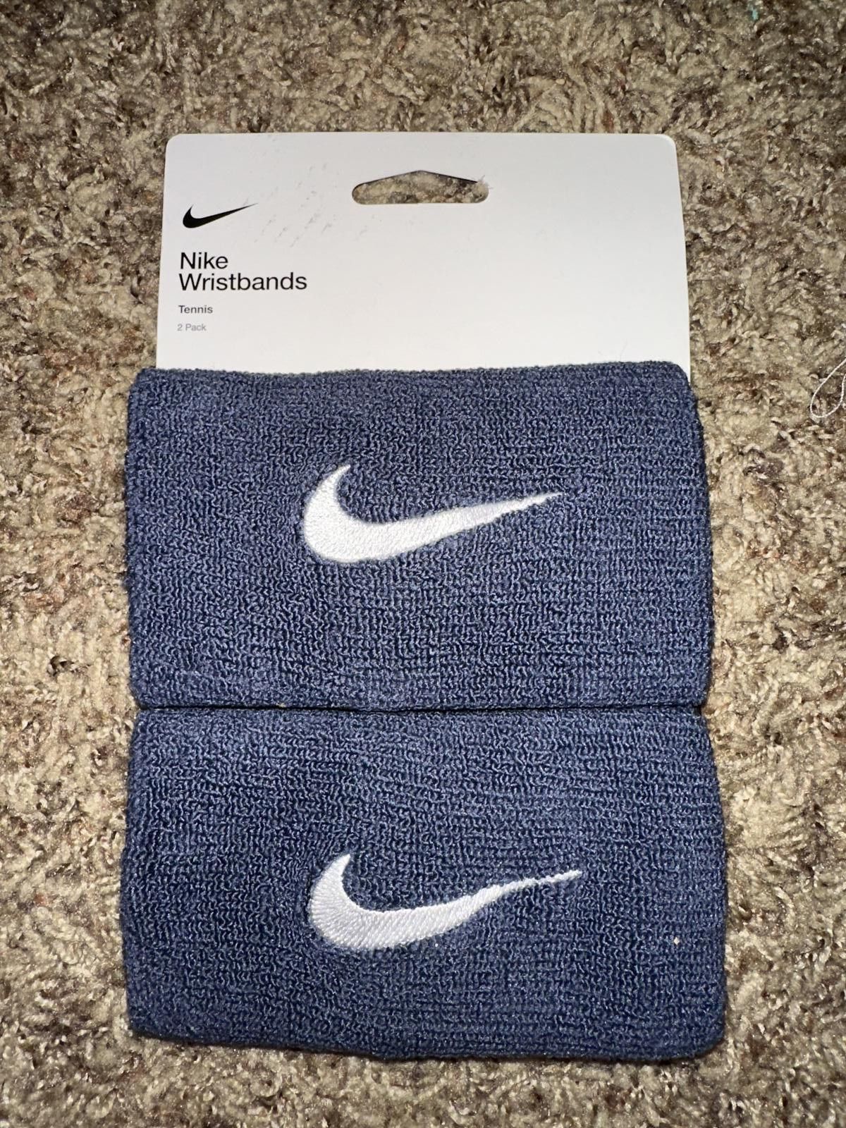 Nike Nike Swoosh Premier Tennis Doublewide DriFit Navy Blue Wristbands Size ONE SIZE - 1 Thumbnail