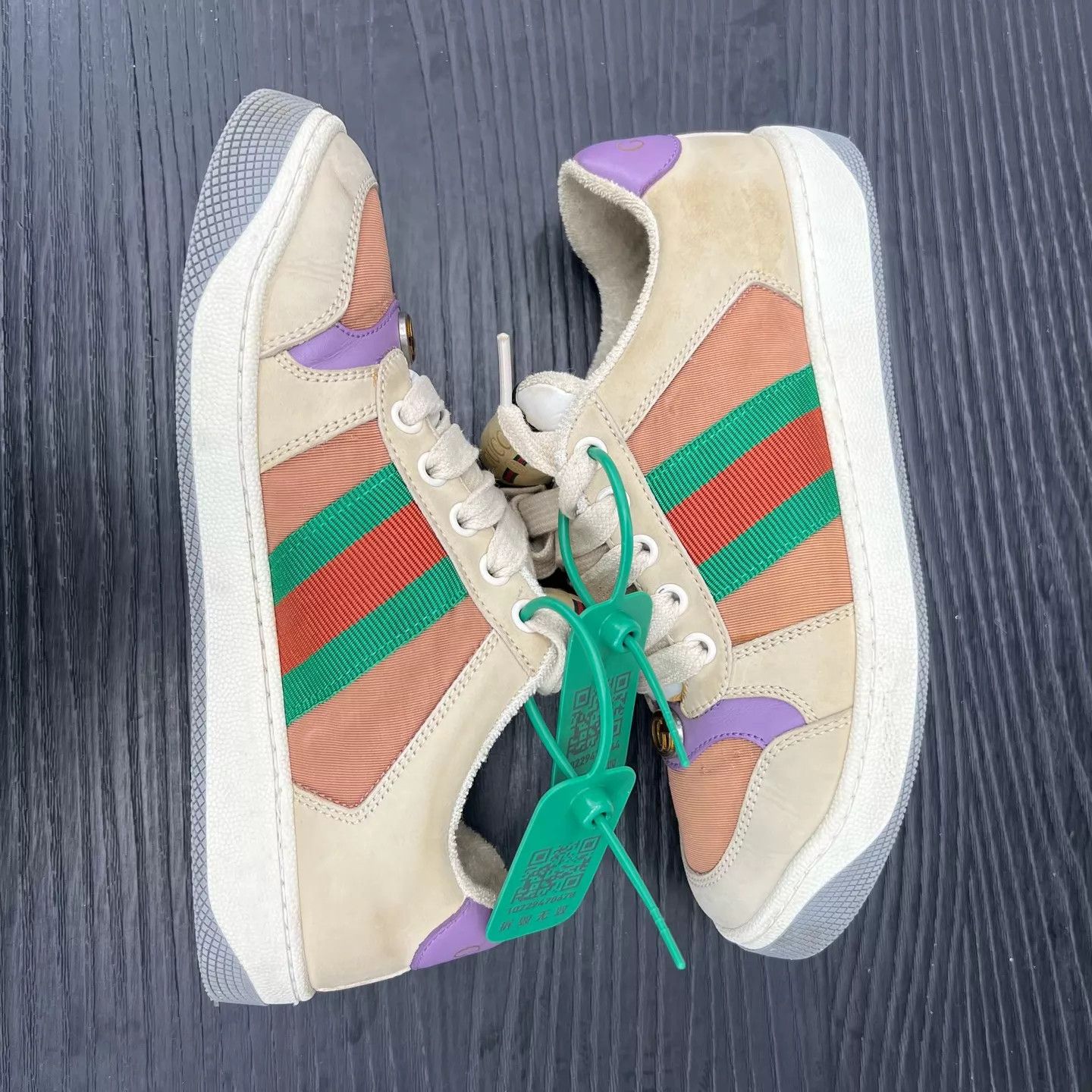 Gucci Gucci Off-White/Pink Screener Sneakers 35.5 99 New Size US 5 / IT 35 - 2 Thumbnail
