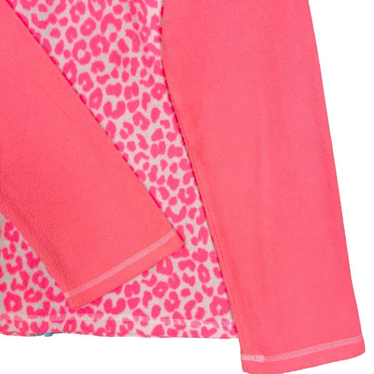 The North Face Pink Leopard Print Hoodie Fleece Jacket
