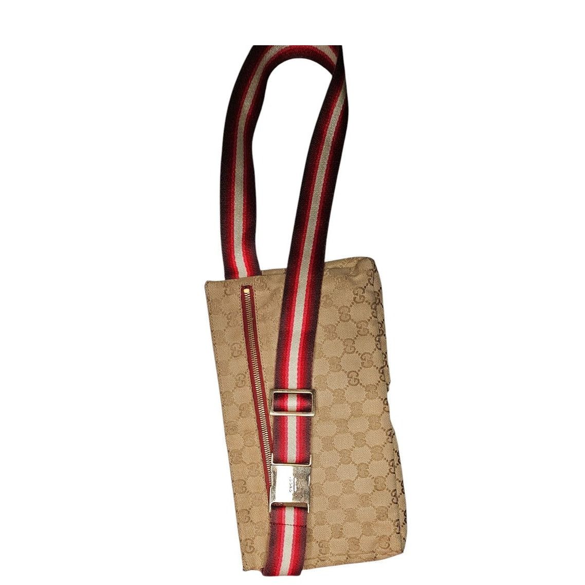 Gucci Gucci Pre-Owned GG Canvas & Leather Double Pocket Belt Bag Size ONE SIZE - 17 Thumbnail