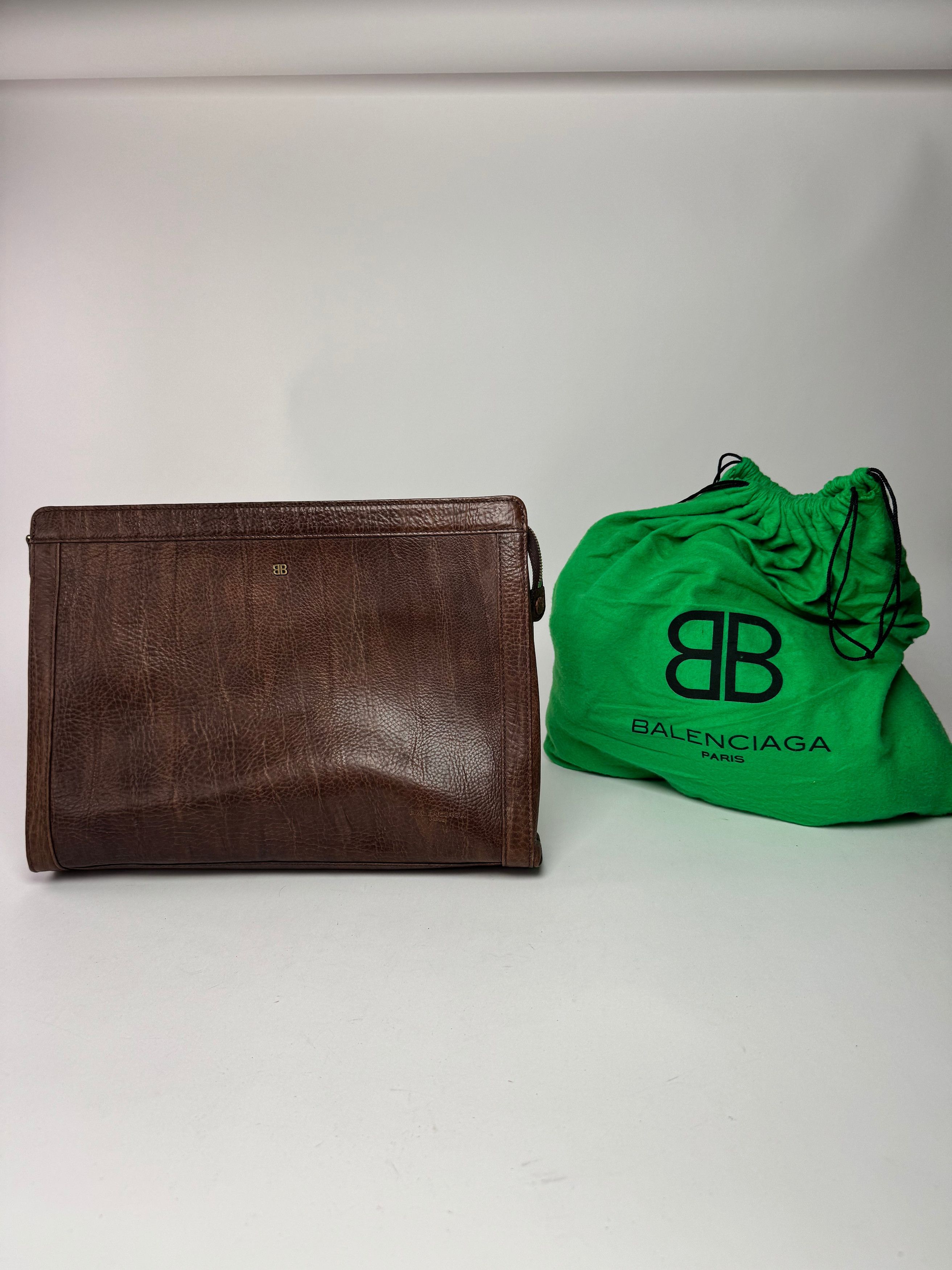 Vintage leather Clutch Brown