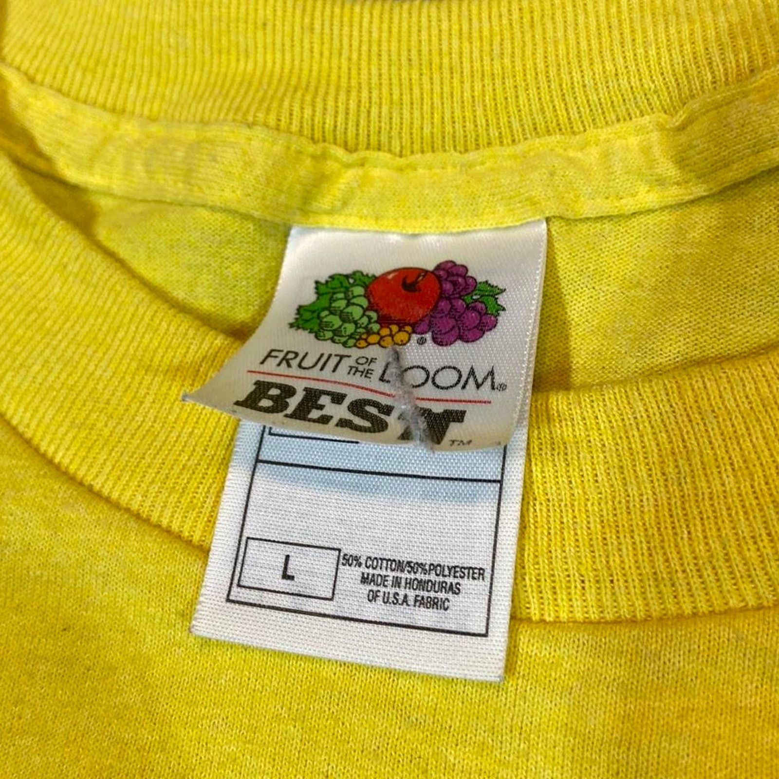 Fruit Of The Loom 90s harlem ny tee shirt yellow fotl Size US L / EU 52-54 / 3 - 4 Thumbnail