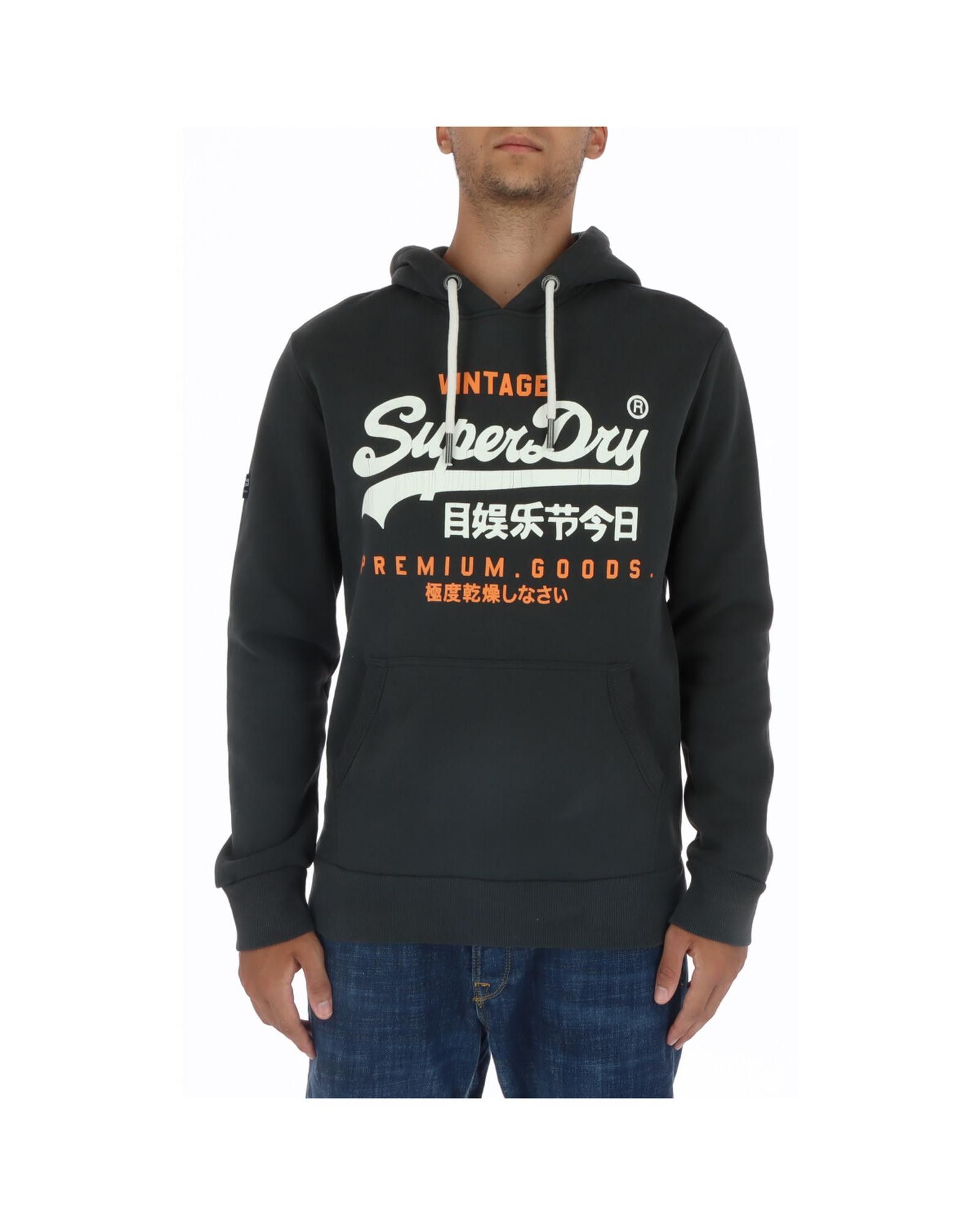 image of Superdry Print Sweatshirt in Black, Men's (Size 2XL)