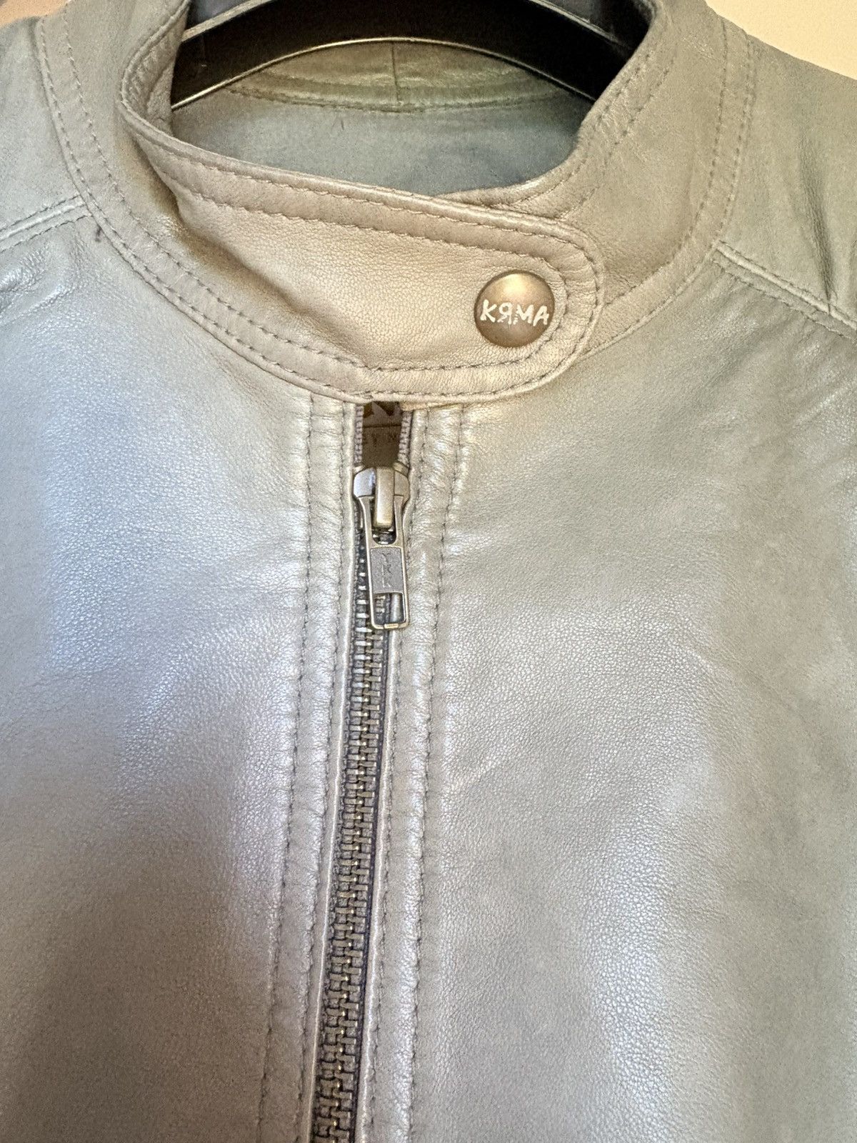 Other Vintage KRMA by Nicholas Bowes Bomber Leather Jacket Size M / US 6-8 / IT 42-44 - 7 Thumbnail