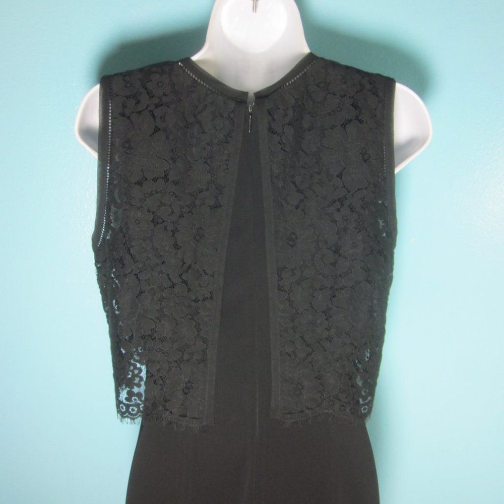 Rebecca Taylor Rebecca Taylor Womens Size 4 Black Sheath Dress with Lace Ov Size S / US 4 / IT 40 - 8 Thumbnail