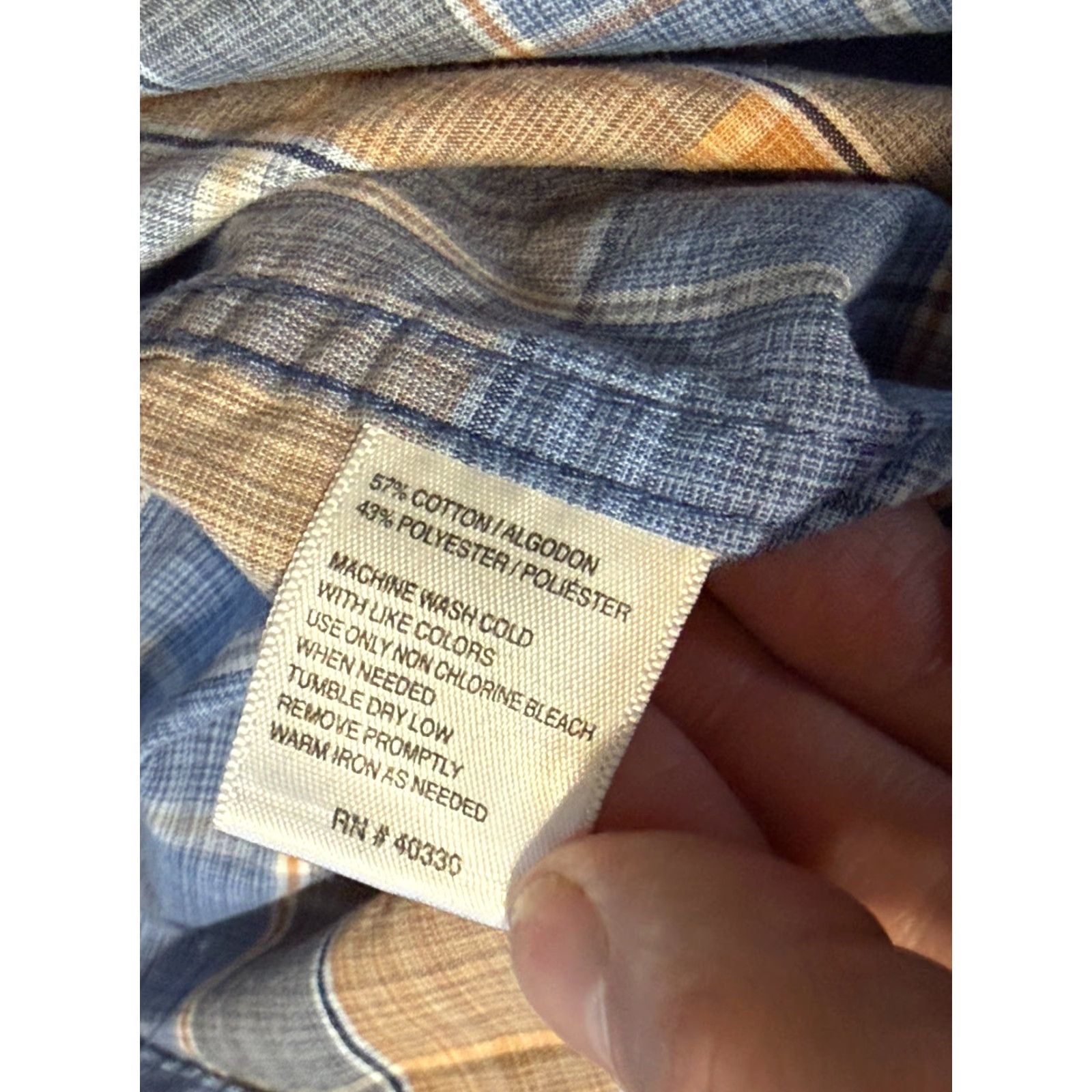 Haggar Haggar Shirts Men's XXL Blue Orange Short Sleeve Button Up Plaid Casual Shirt Size US XXL / EU 58 / 5 - 7 Thumbnail