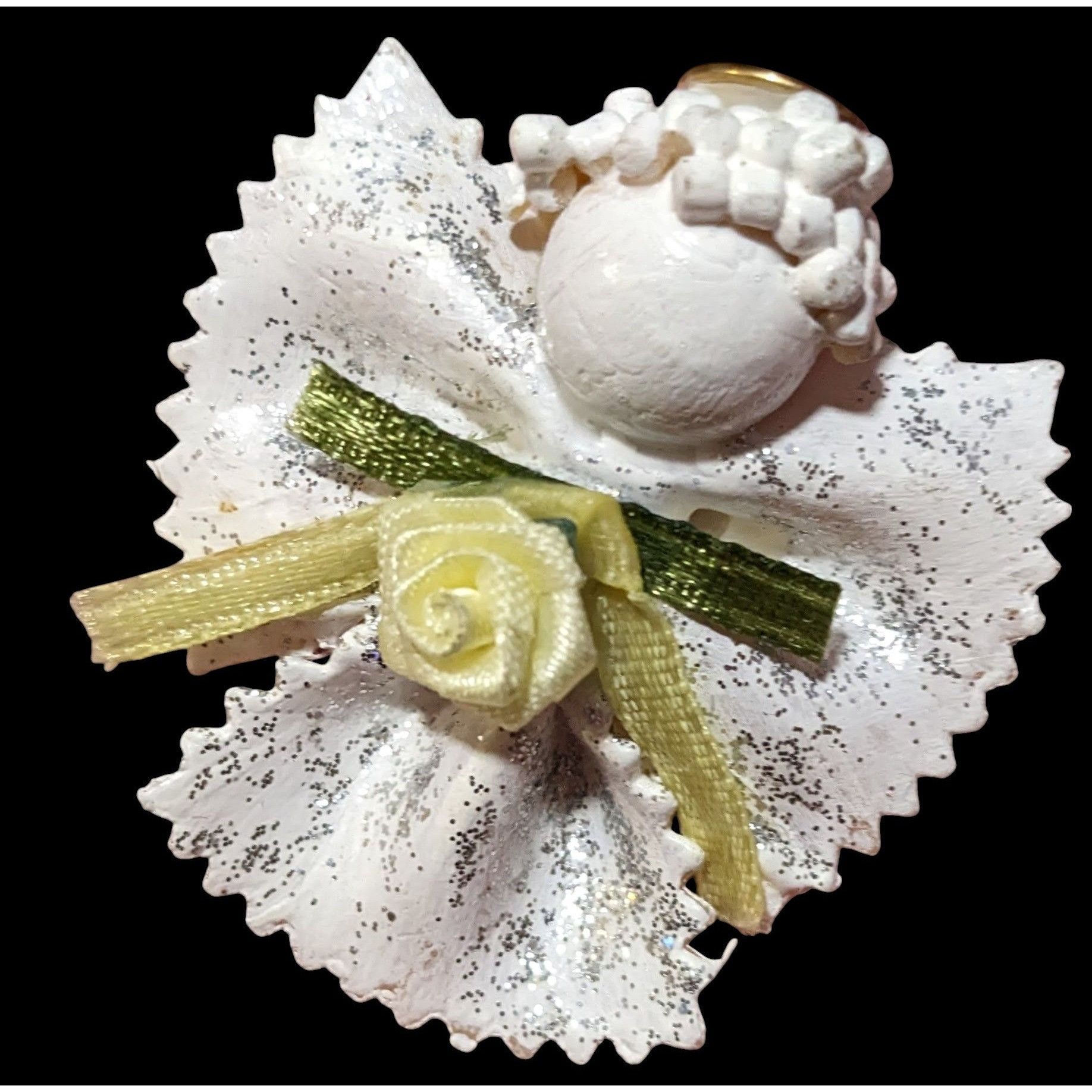 Other Vintage White Painted Pasta Floral Angel Brooch Size ONE SIZE - 4 Thumbnail