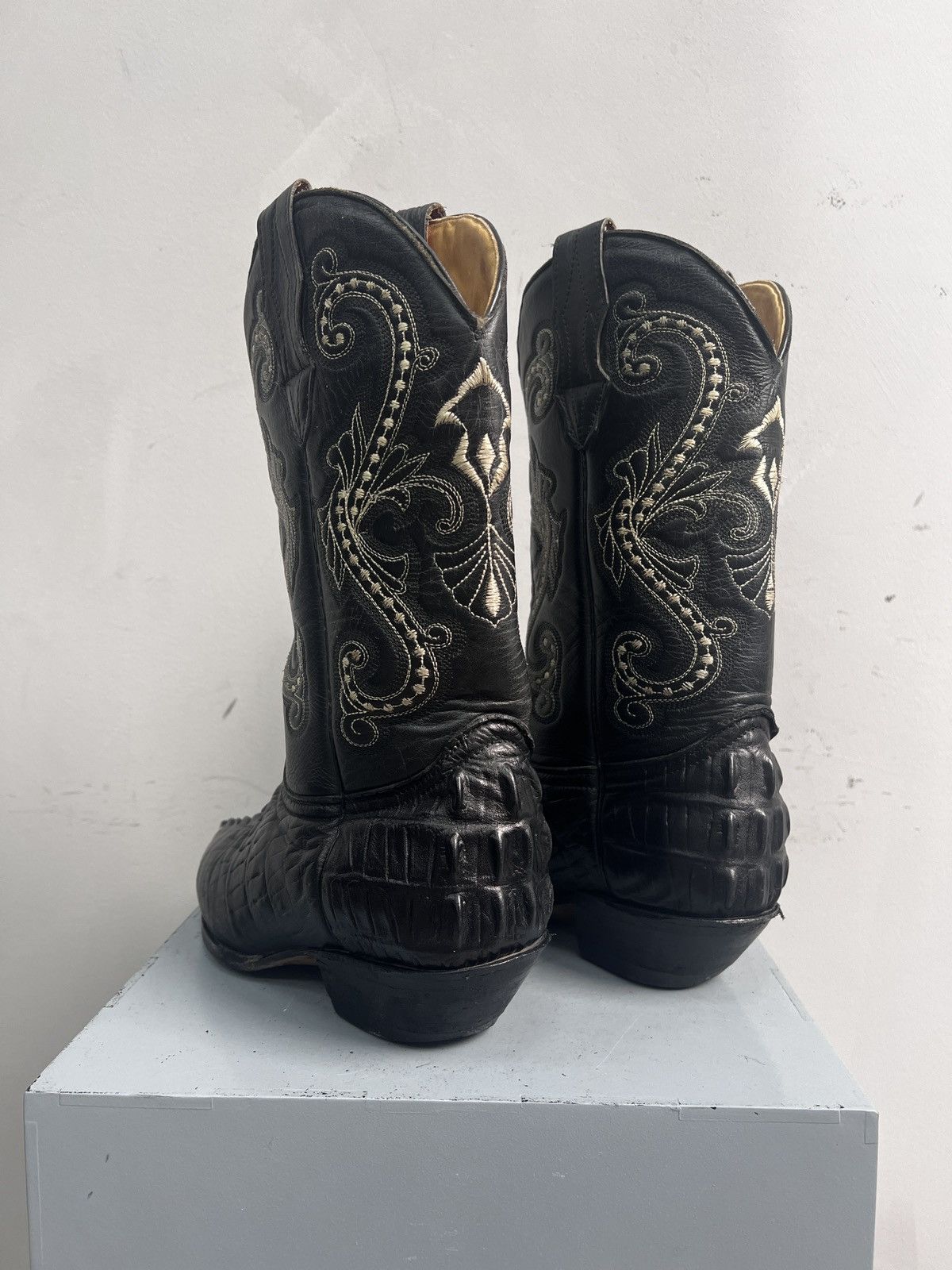 Western Rise D’Emanuel Black Western Boots 90s Exotic aligator leather Size US 8 / EU 41 - 5 Thumbnail
