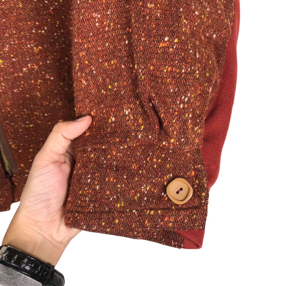 Japanese Brand 📌Vintage Wool Bomber Jacket Herringbone Nemeth Design Size US M / EU 48-50 / 2 - 16 Thumbnail