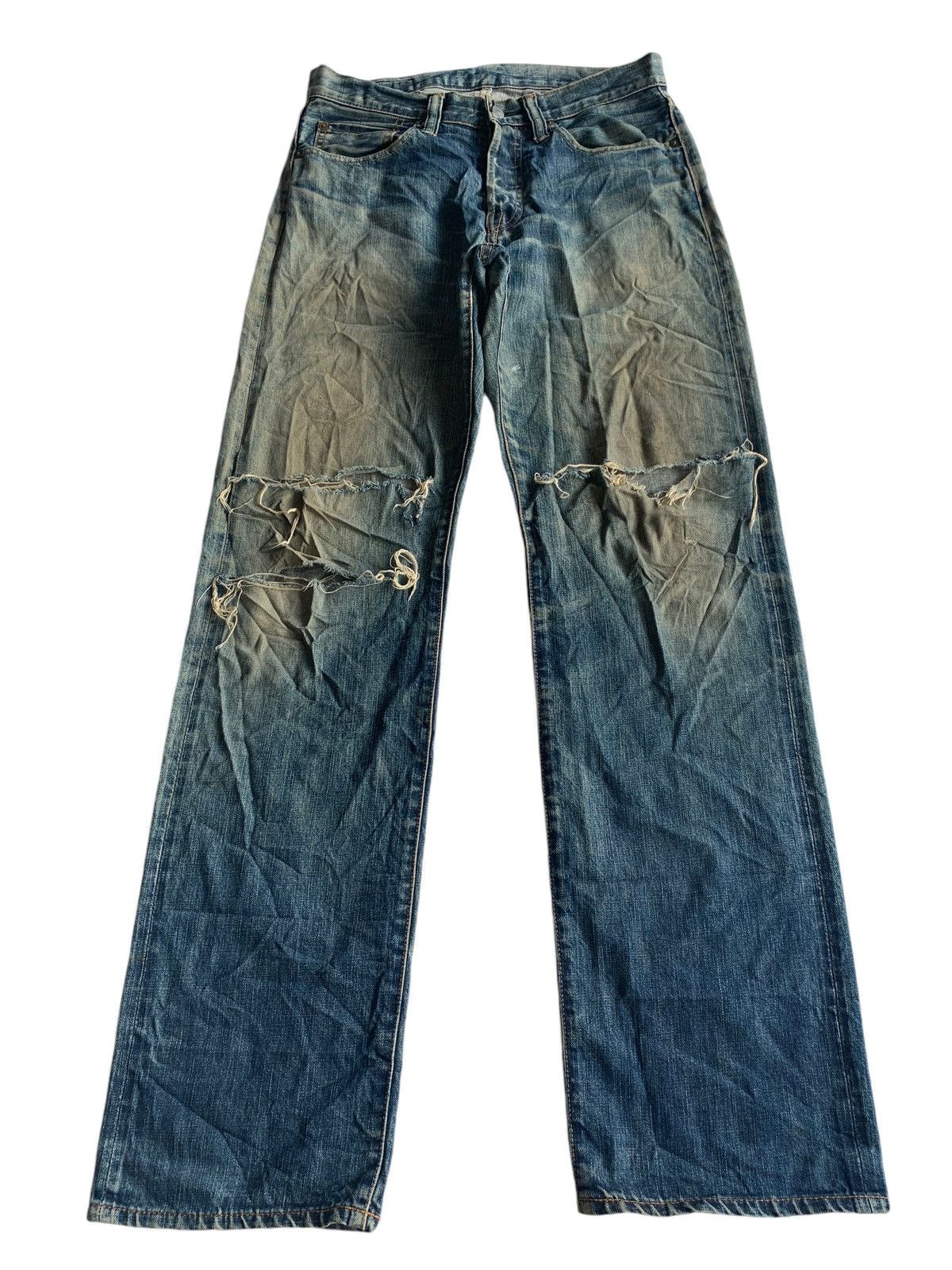Japanese Brand × Jean Vintage Acoustic Japanese Rare Selvedge Distressed Denim Size US 31 - 3 Thumbnail