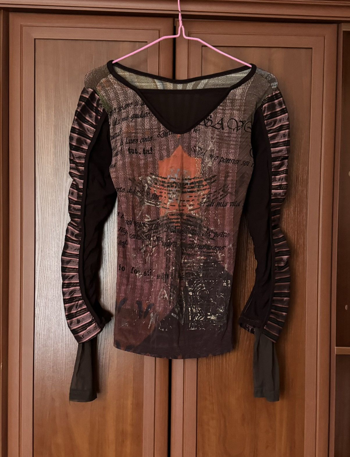 Jean Paul Gaultier × Vintage Save the queen all printed top long sleeve mesh blouse shirt Size M / US 6-8 / IT 42-44 - 16 Thumbnail