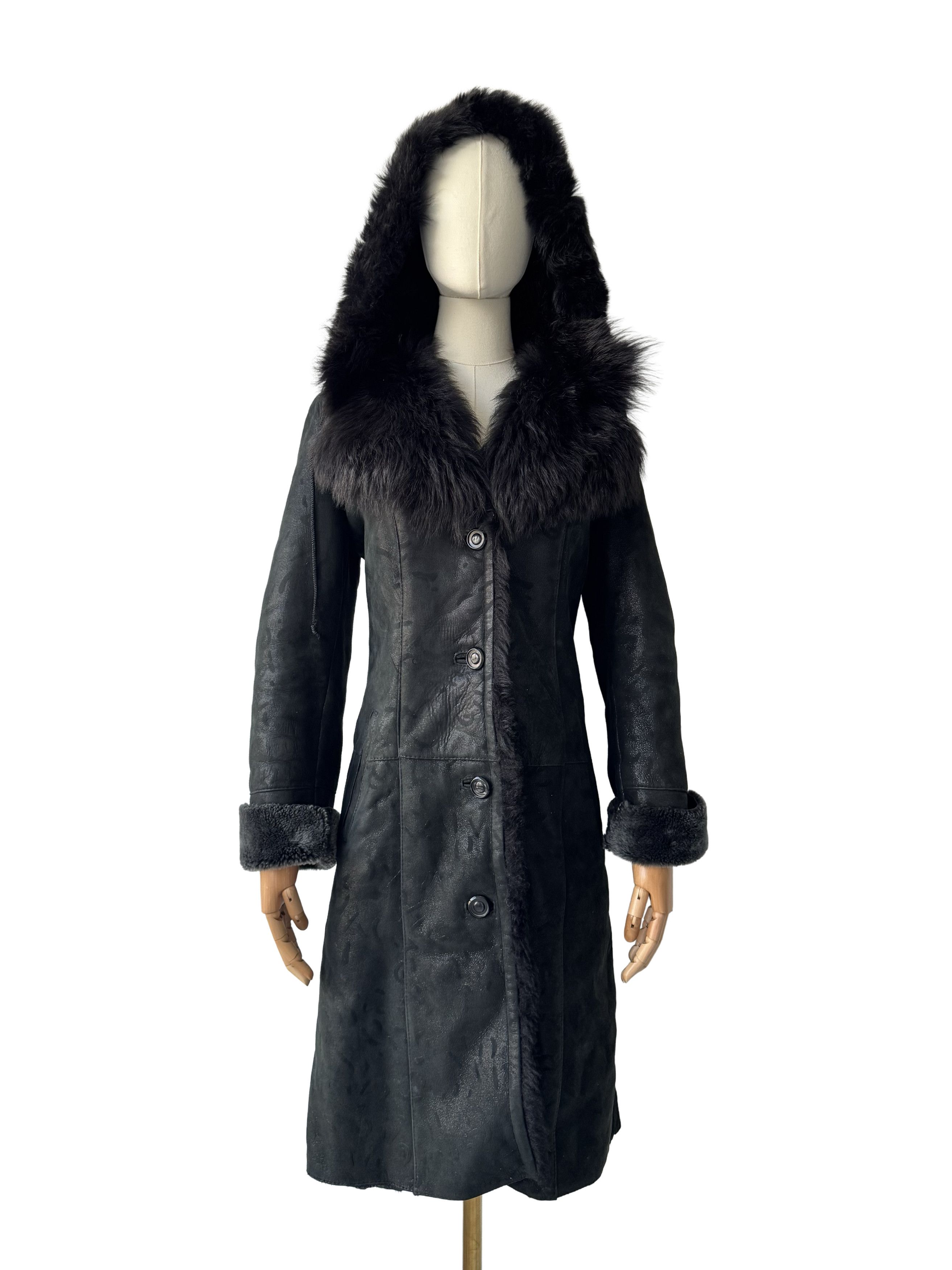 Vintage Vintage Real Sheepskin Hooded Coat Size S / US 4 / IT 40 - 3 Thumbnail