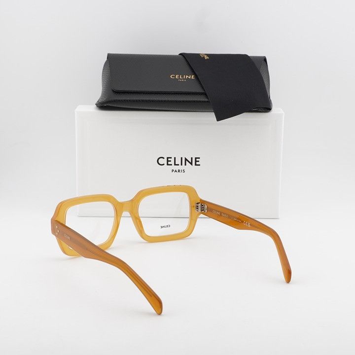Celine Celine CL50147I 045 Eyeglasses Shiny Brown 51mm Square Frame Size ONE SIZE - 8 Thumbnail
