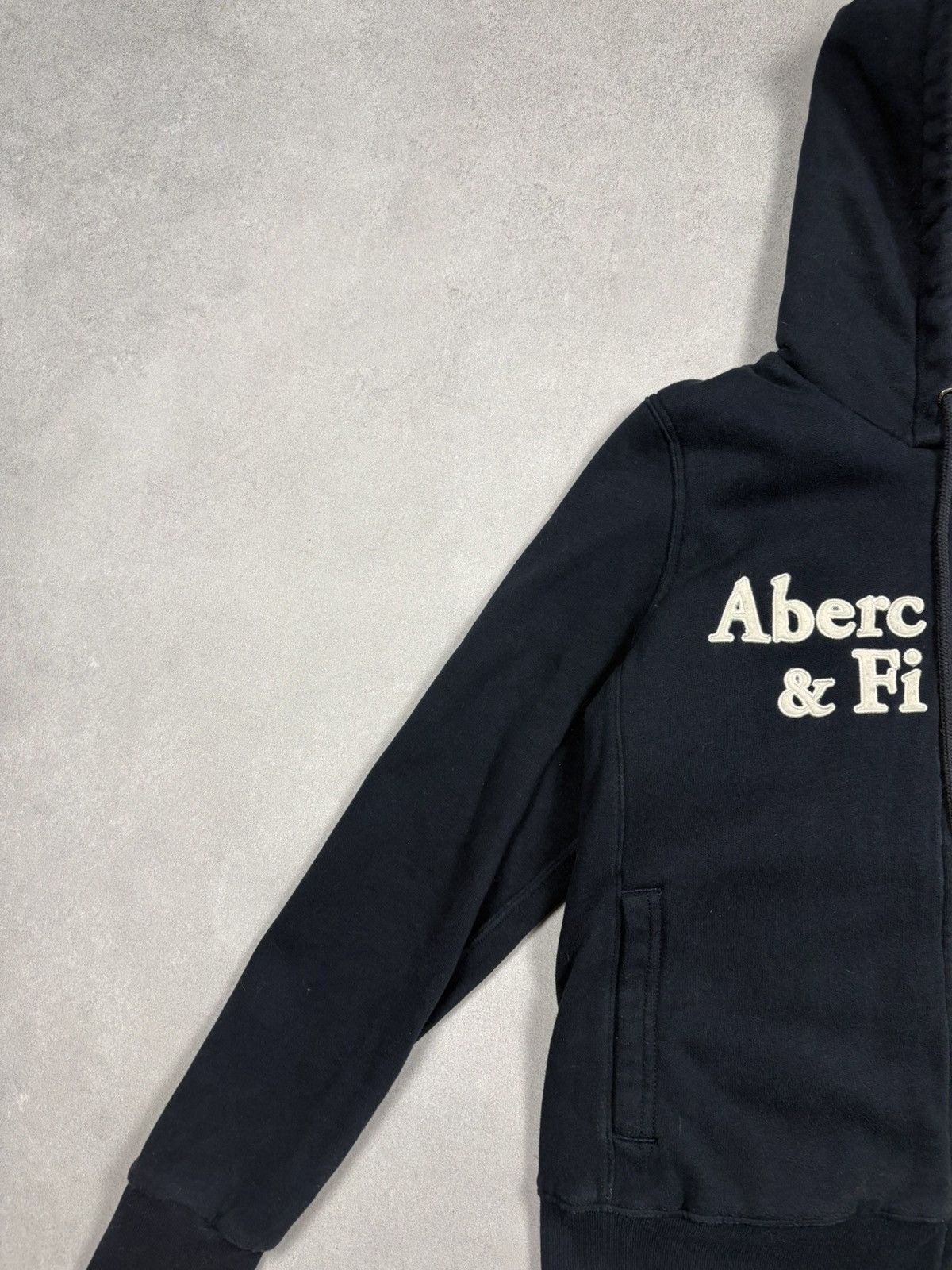 Abercrombie & Fitch Abercrombie & Fitch Fuzzy Sherpa Zip Hoodie Navy Y2K Vintage Size US M / EU 48-50 / 2 - 4 Thumbnail