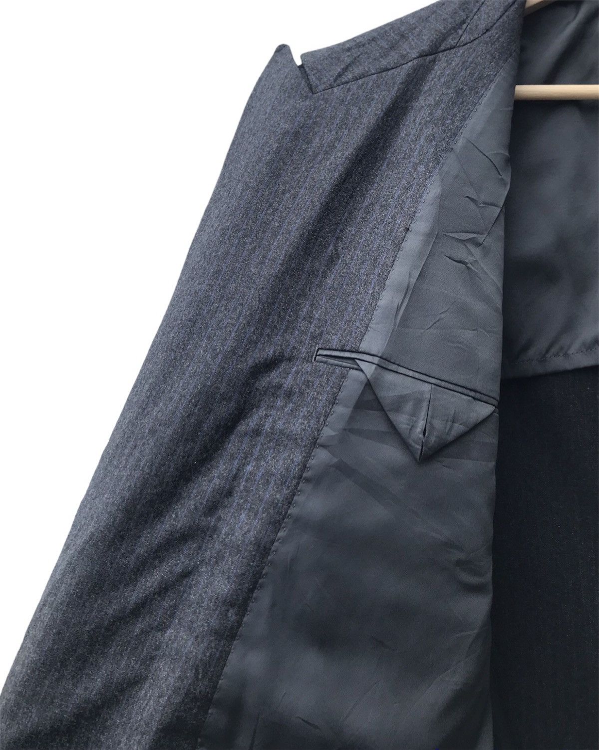 Lanvin Lanvin Double Breasted Grey Striped Wool Blazer Size US M / EU 48-50 / 2 - 13 Thumbnail