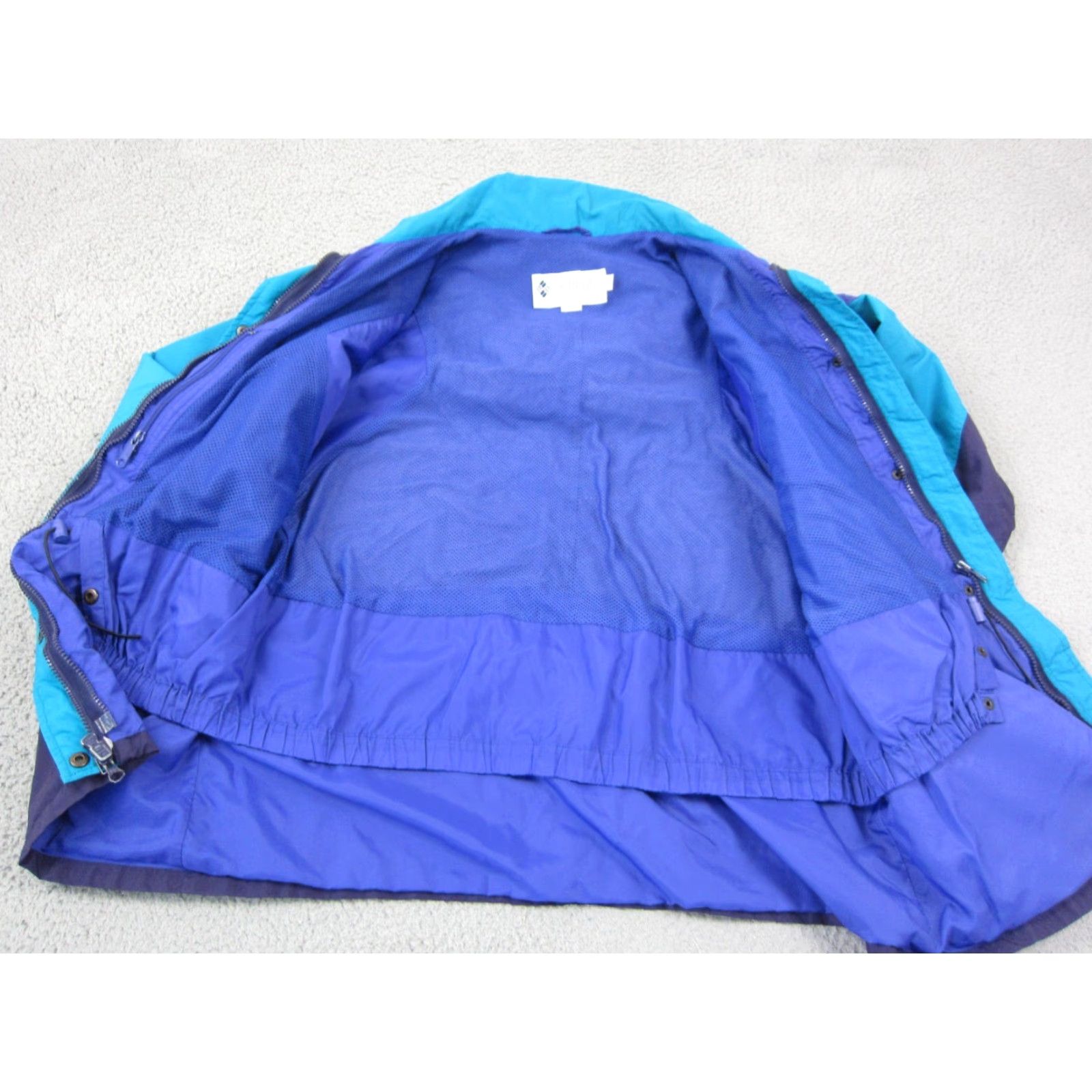 Vintage VINTAGE Columbia Jacket Womens Large Purple Blue Windbreaker 90s Zip Hooded All Seasons Full Zip Inner Pockets Men? Women? (adjusted) Size L / US 10 / IT 46 - 6 Thumbnail