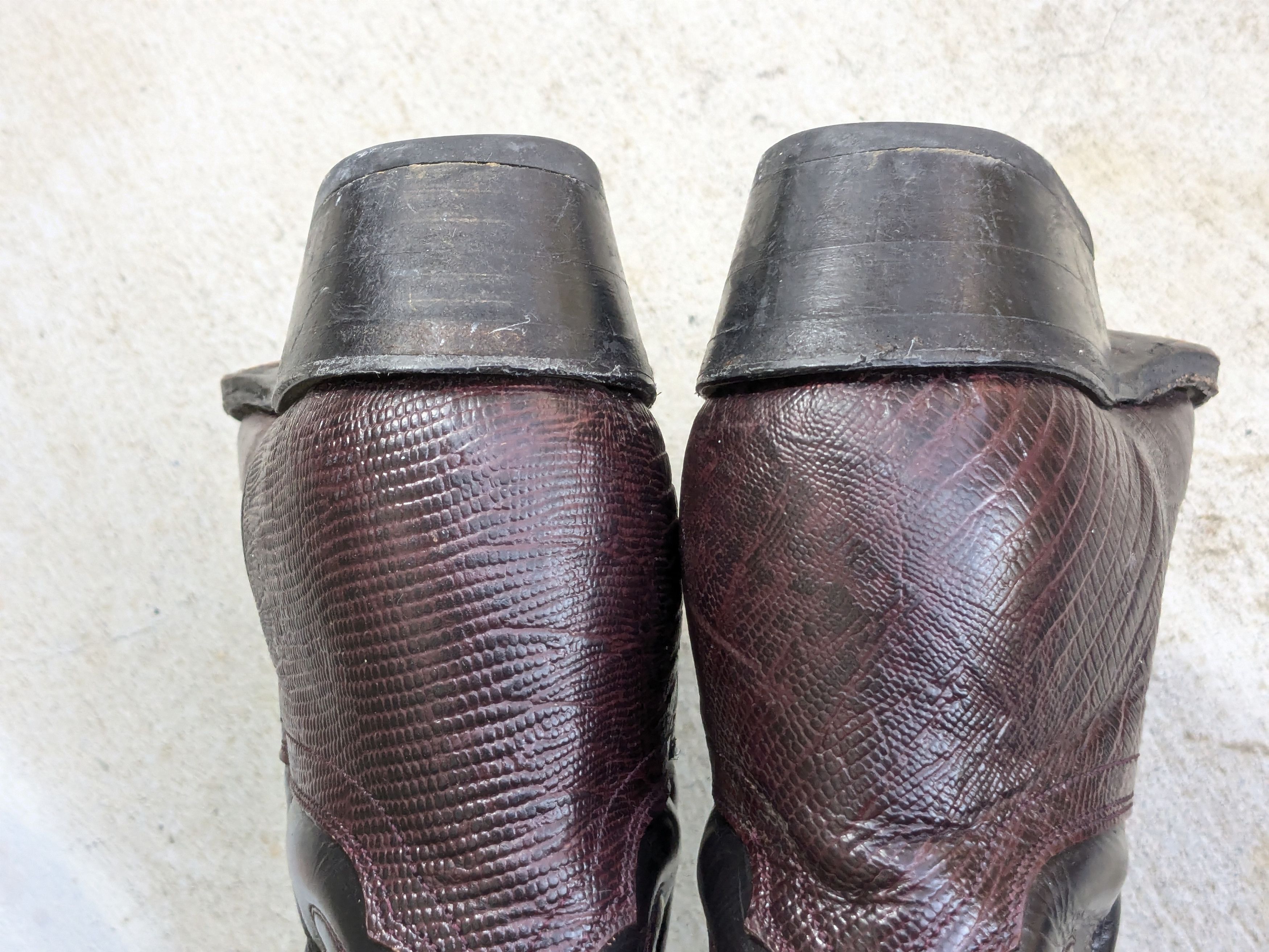 Genuine Leather Cuevas Boots Burgundy Faux Leather Mexico Size US 9.5 / EU 42-43 - 15 Thumbnail