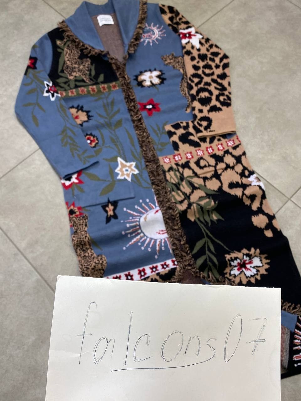 Other UK Hayley Menzies Enchanted Leopard Jacquard Duster Cardigan Size XS / US 0-2 / IT 36-38 - 2 Thumbnail