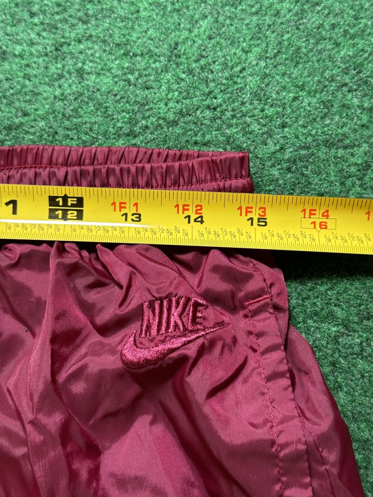 Nike × Vintage Vintage 90s Nike Red Burgundy Swooshy Jogger Track Pants Size US 30 / EU 46 - 6 Thumbnail
