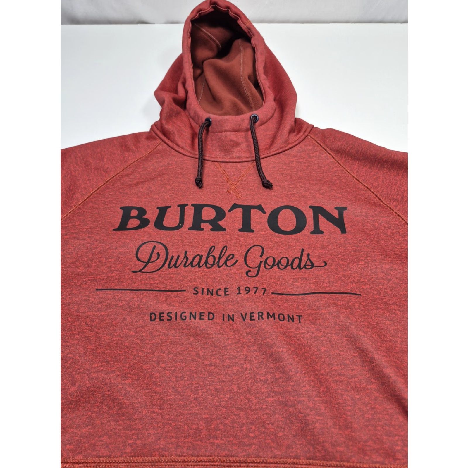 Burton Burton Crown Bonded Hoodie Mens Medium Red Fleece Pullover Graphic Print Kangaroo Pocket Hooded Crew Neck Logo Size US M / EU 48-50 / 2 - 3 Thumbnail