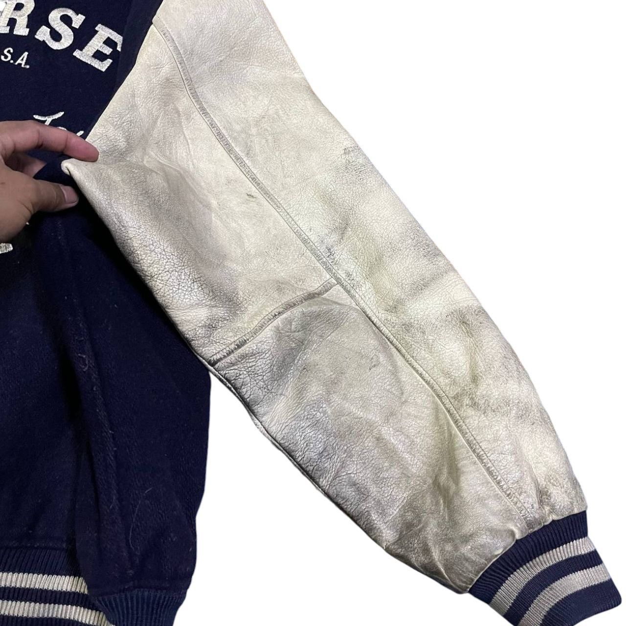 Converse Vintage 90’s Converse Wool Leather Varsity Jacket Size US L / EU 52-54 / 3 - 4 Thumbnail