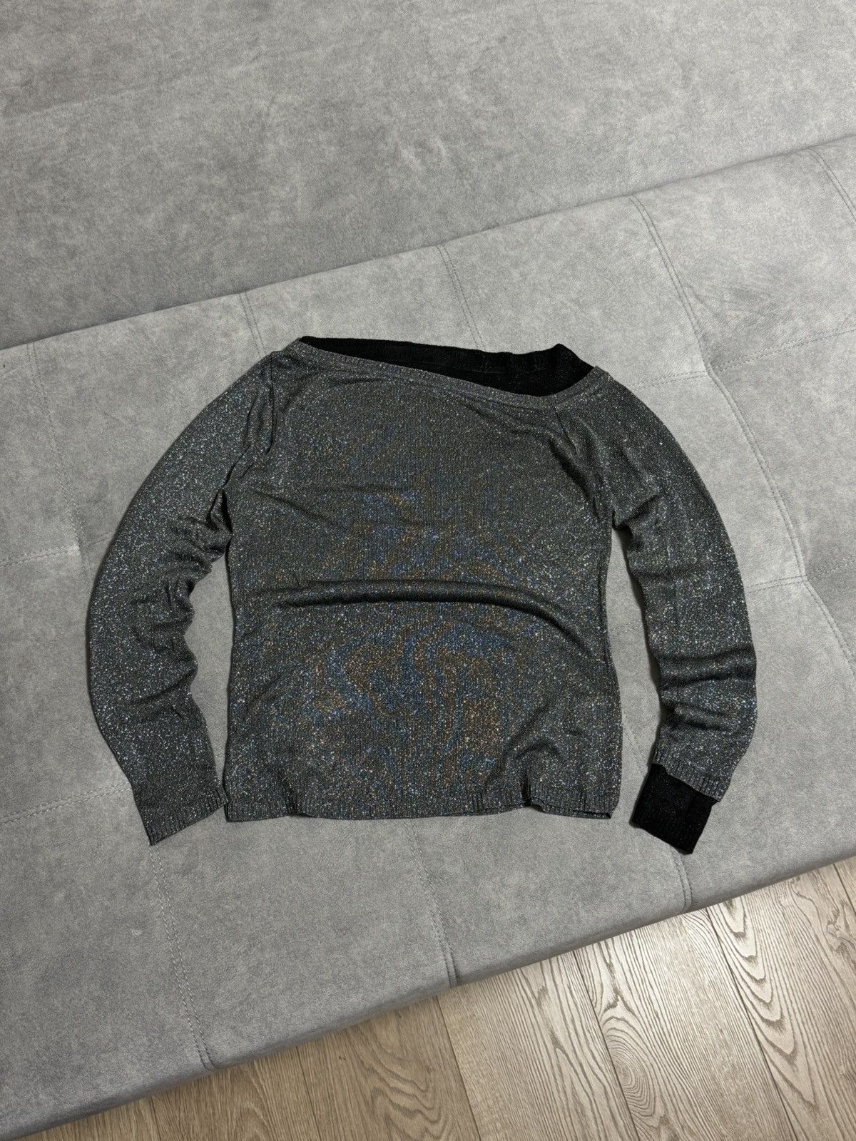 Versace × Versus Versace × Vintage Vintage Versace Versus asymmetric Y2K mesh sweatshirt Size M / US 6-8 / IT 42-44 - 1 Thumbnail
