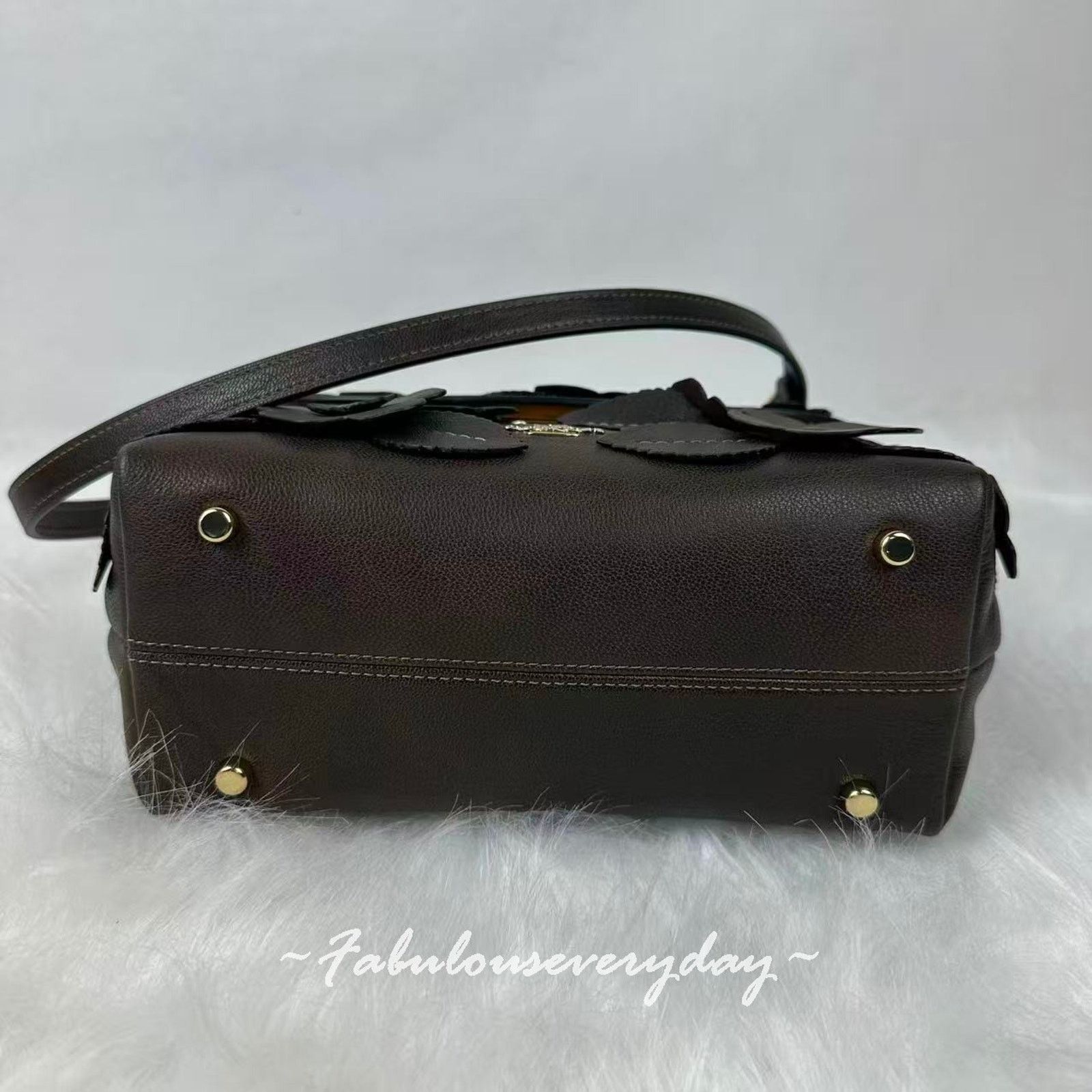 Coach Coach Emory Top Handle Floral Applique In leather/Gold/Maple Size ONE SIZE - 9 Thumbnail
