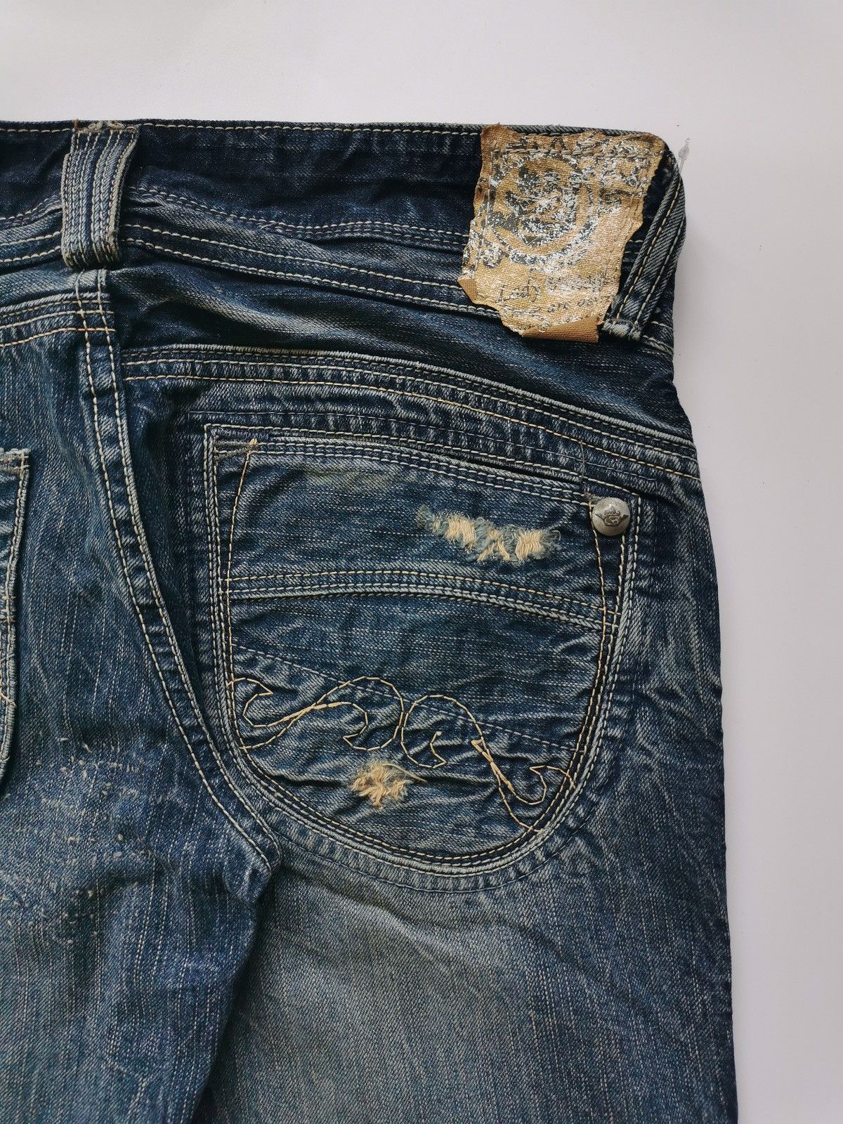 Edwin Brappers Lady Vintage Selvedge Bootcut Distressed Jeans Size 31" - 9 Thumbnail