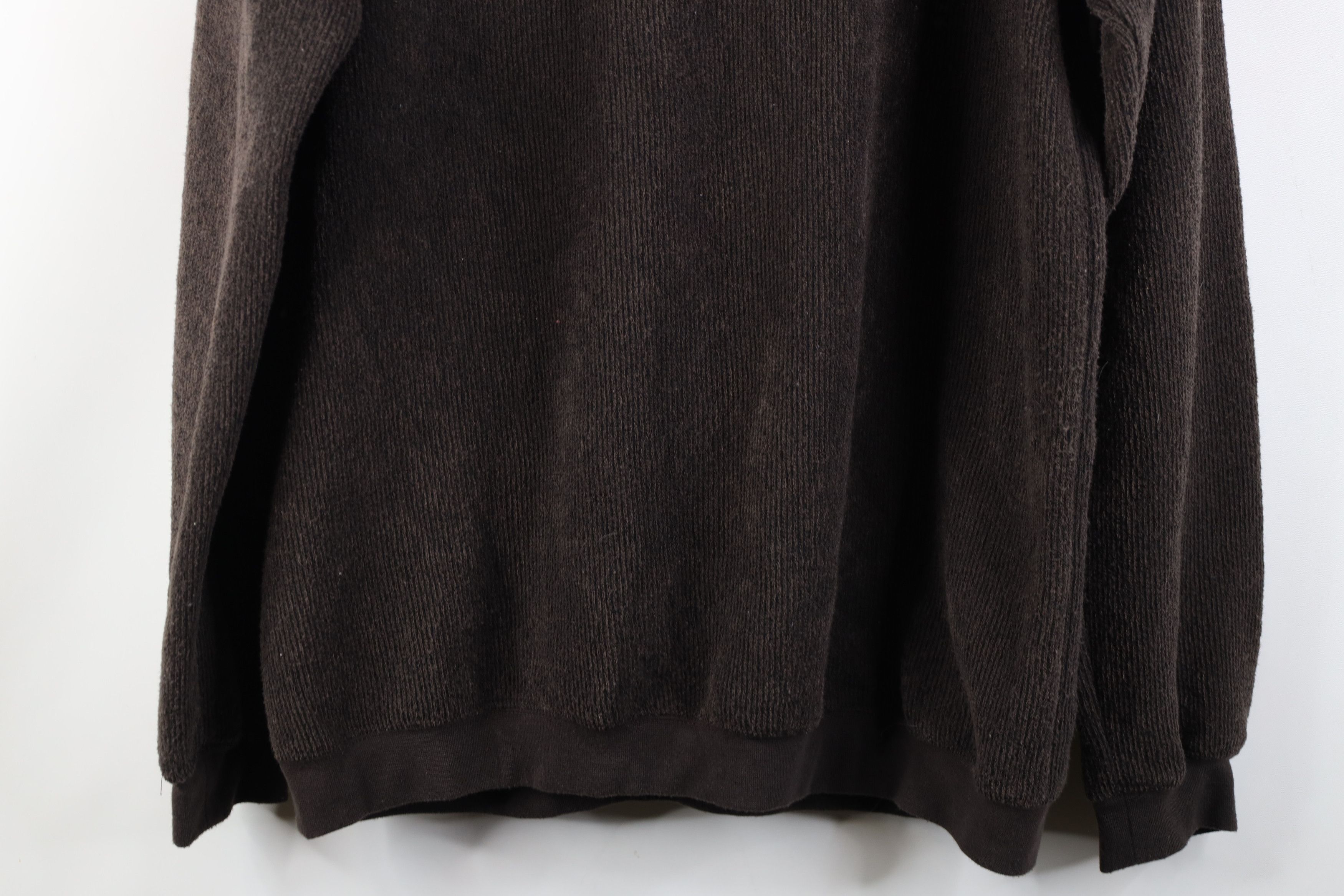 Vintage Vintage 90s Y2K Streetwear Fleece Collared Sweater Brown Size US L / EU 52-54 / 3 - 11 Thumbnail