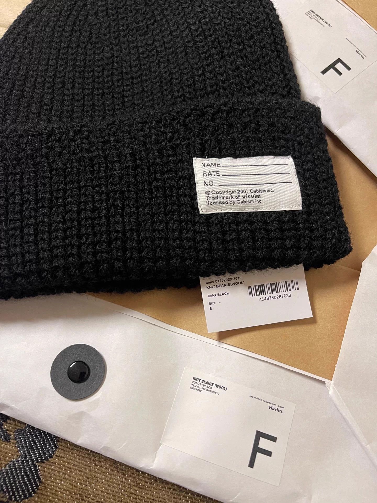 Visvim VISVIM 100% Wool Knit Beanie Black 25AW Japan Size ONE SIZE - 1 Thumbnail