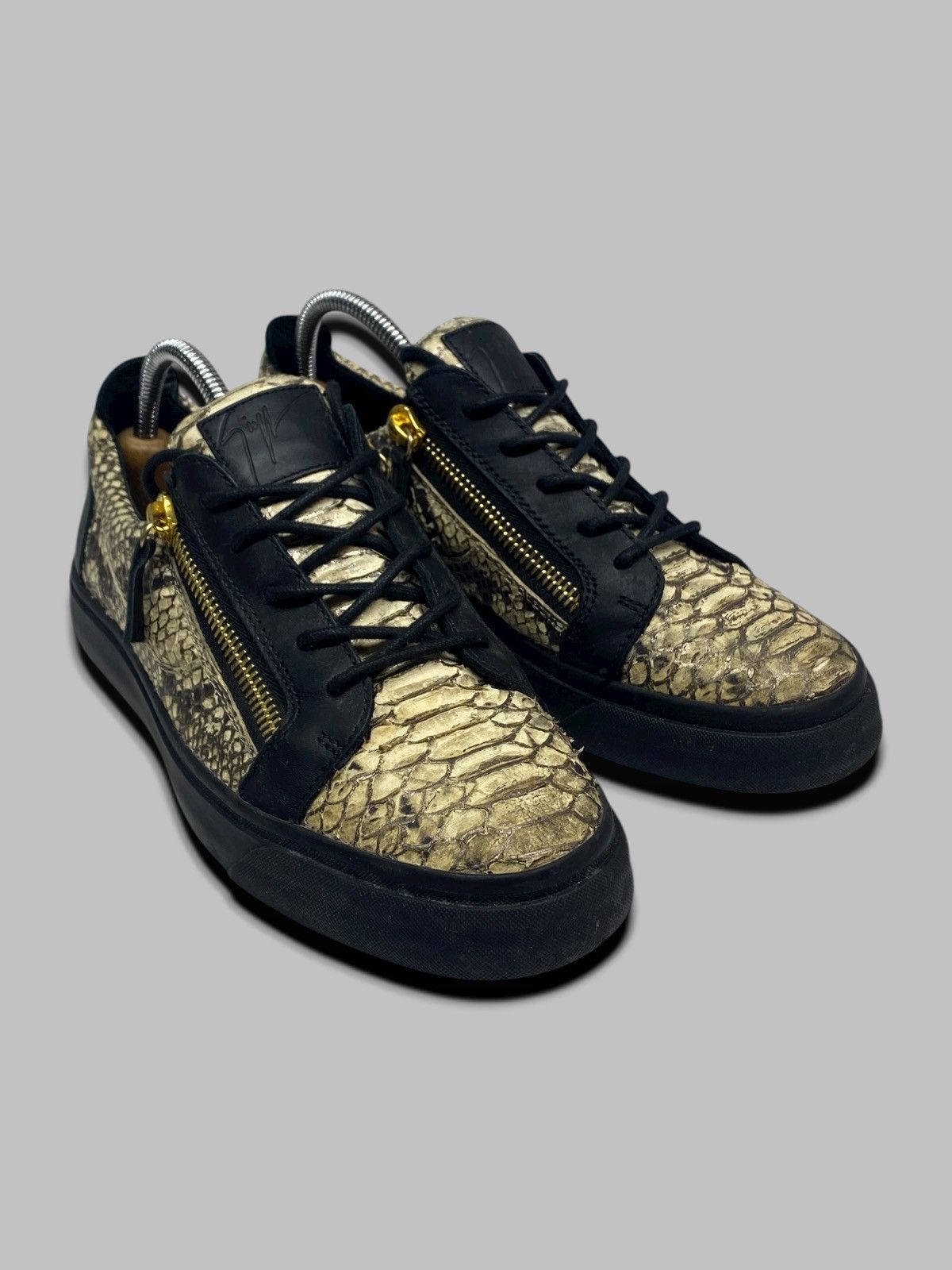 Giuseppe Zanotti Giuseppe Zanotti Snakeskin Leather High Top Sneakers Shoes Size US 8 / EU 41 - 4 Thumbnail