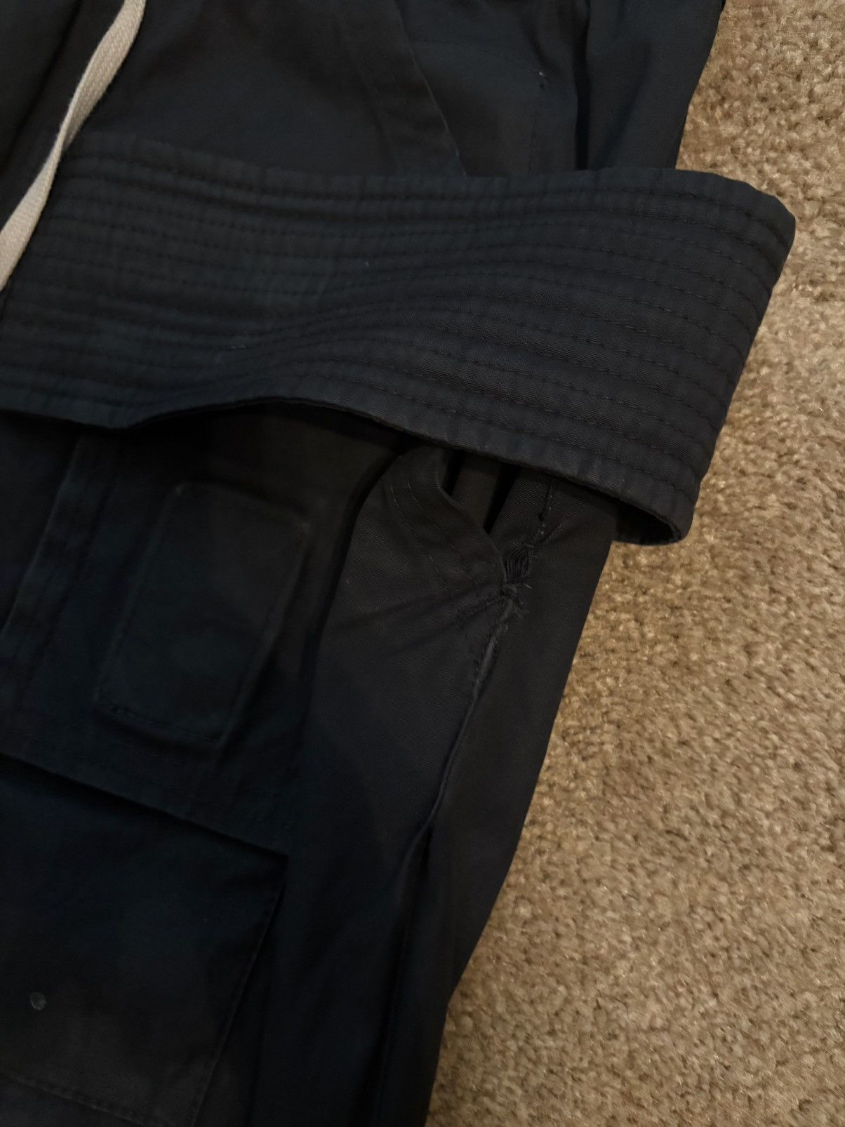 Rick Owens FW17 Rick Owens “Glitter” Black Creatch Cargo Pants Size US 31 - 4 Thumbnail