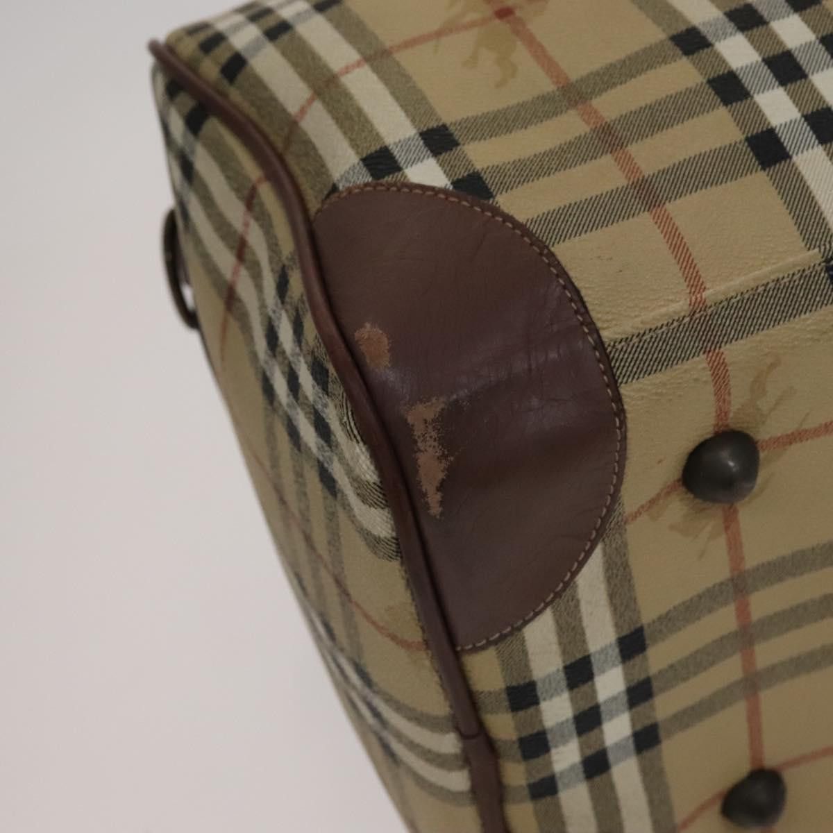 Burberry Burberry Nova Check Boston Bag Pvc Leather Beige Size ONE SIZE - 9 Thumbnail