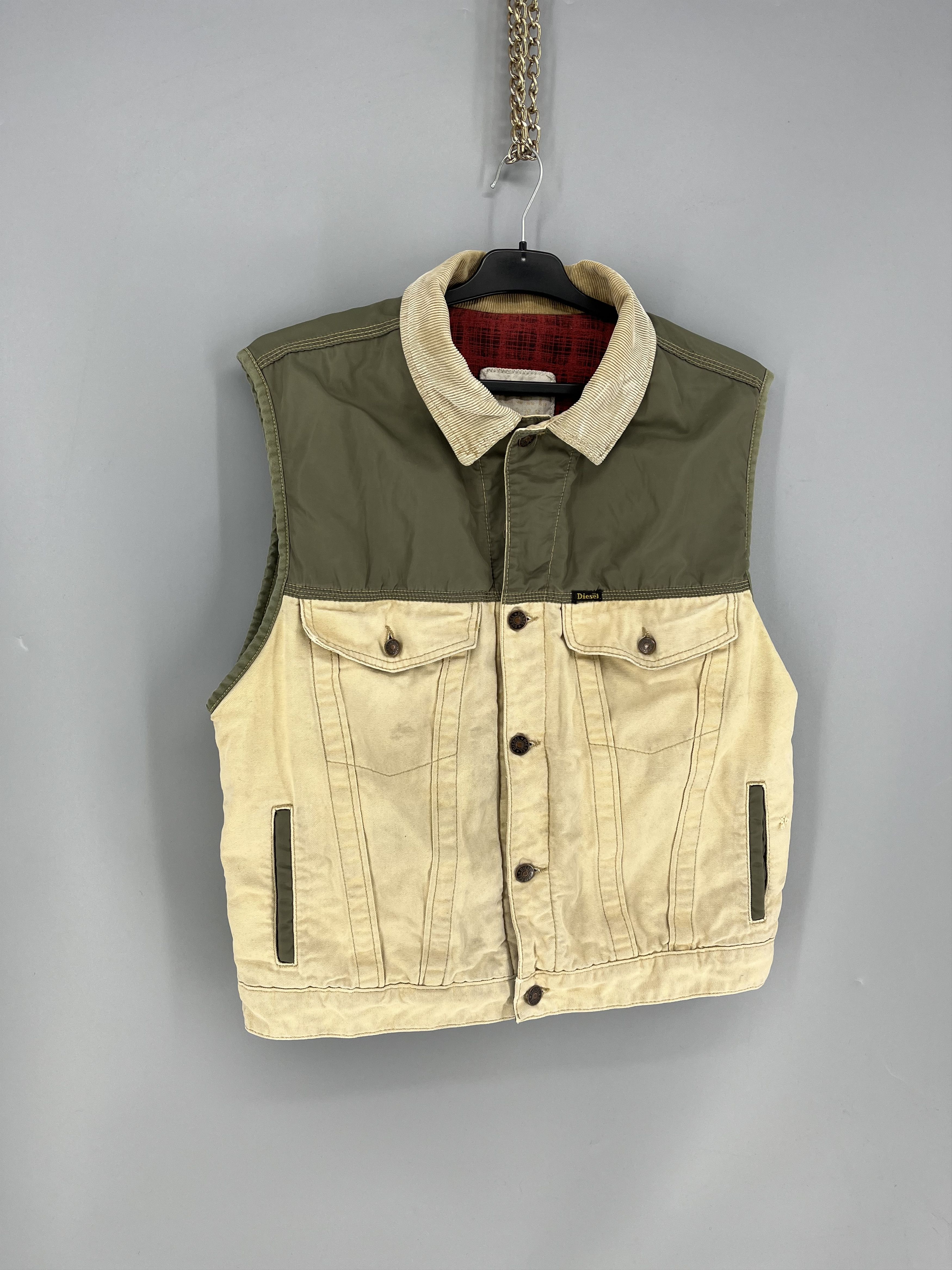 Diesel Vintage Diesel Vest Mens M Made In Italy Beige Canvas Size US M / EU 48-50 / 2 - 2 Thumbnail