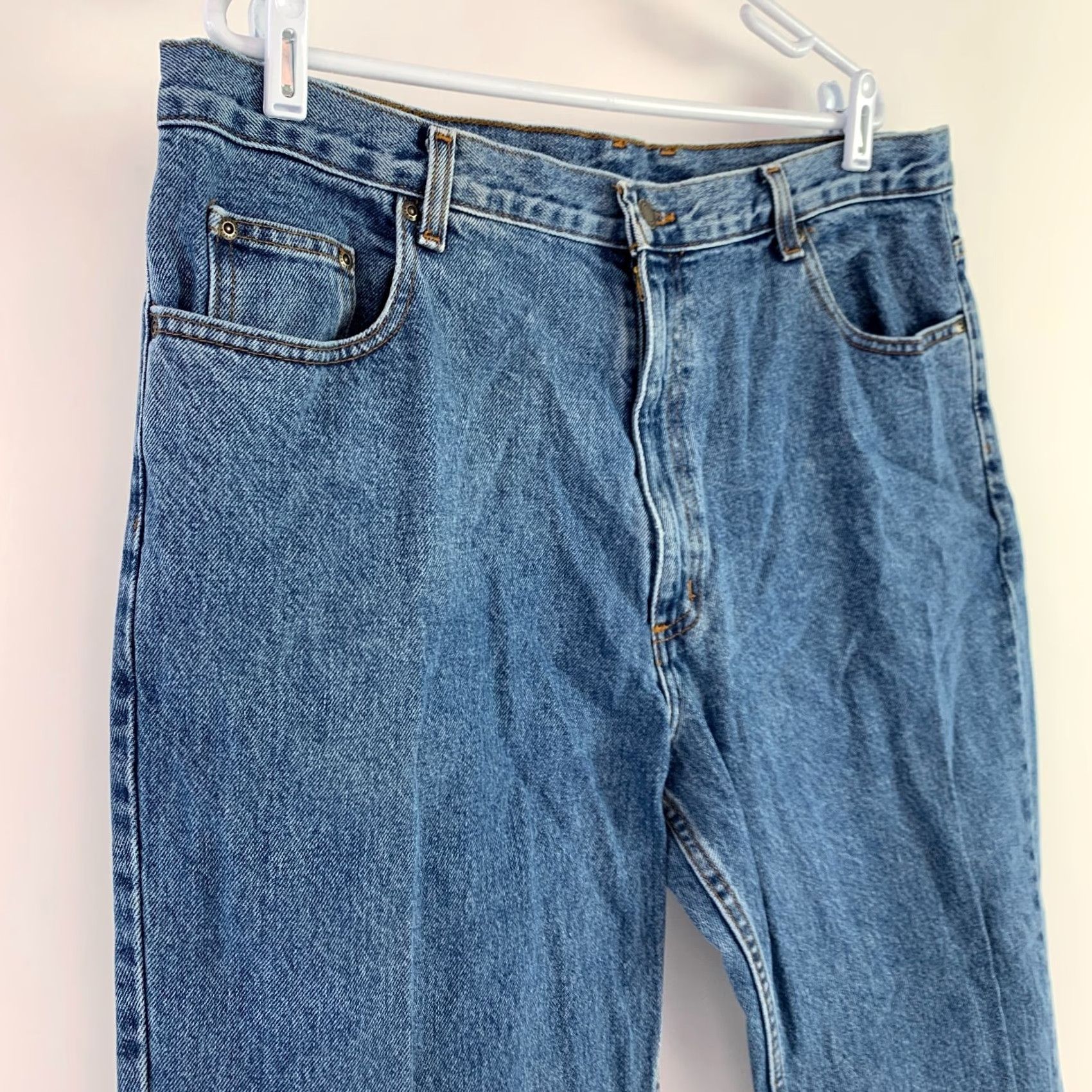 Vintage VINTAGE Members Mark Jeans Mens 40 x 30 Blue Denim Regular Distressed 90s? Not specified Mens Size US 40 / EU 56 - 3 Thumbnail