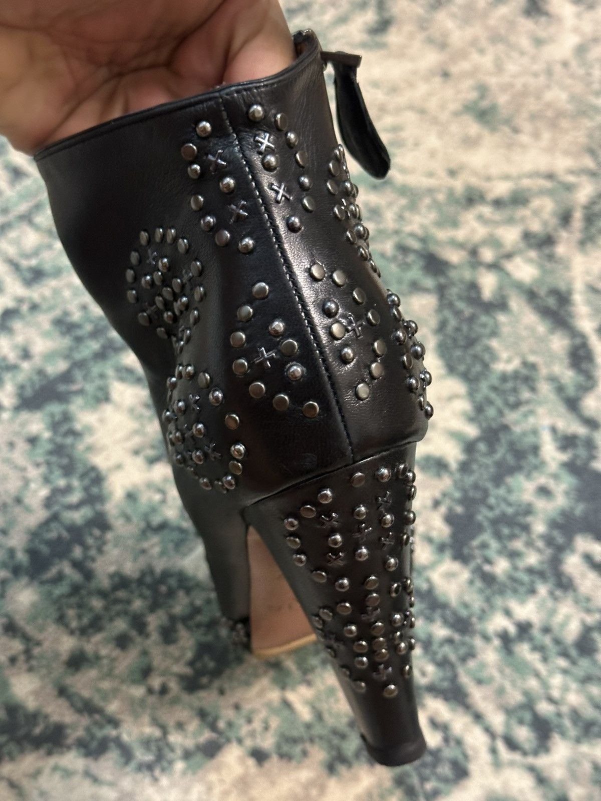 Alaia ALAÏA Leather Zipper Studded Accent Boots Size US 8.5 / IT 38.5 - 7 Thumbnail