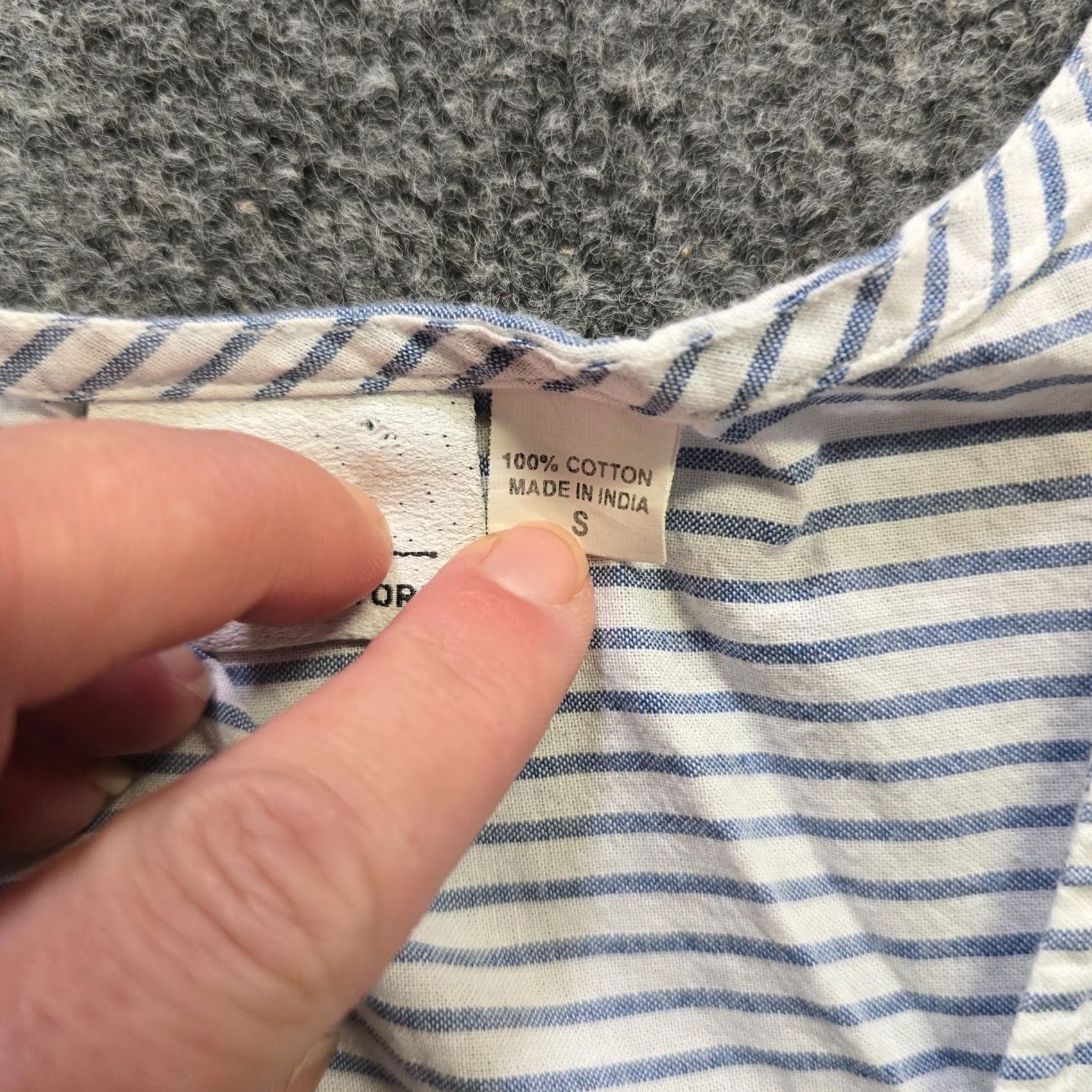Vintage Vermont Country Store Top Womens Size S White Blue Stripe Classic Blouse Size S / US 4 / IT 40 - 5 Thumbnail
