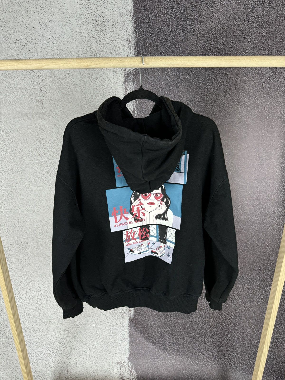 Japanese Brand × Vintage Perushu Japan “Always be happy” faded hoodie big logo Size US S / EU 44-46 / 1 - 2 Thumbnail